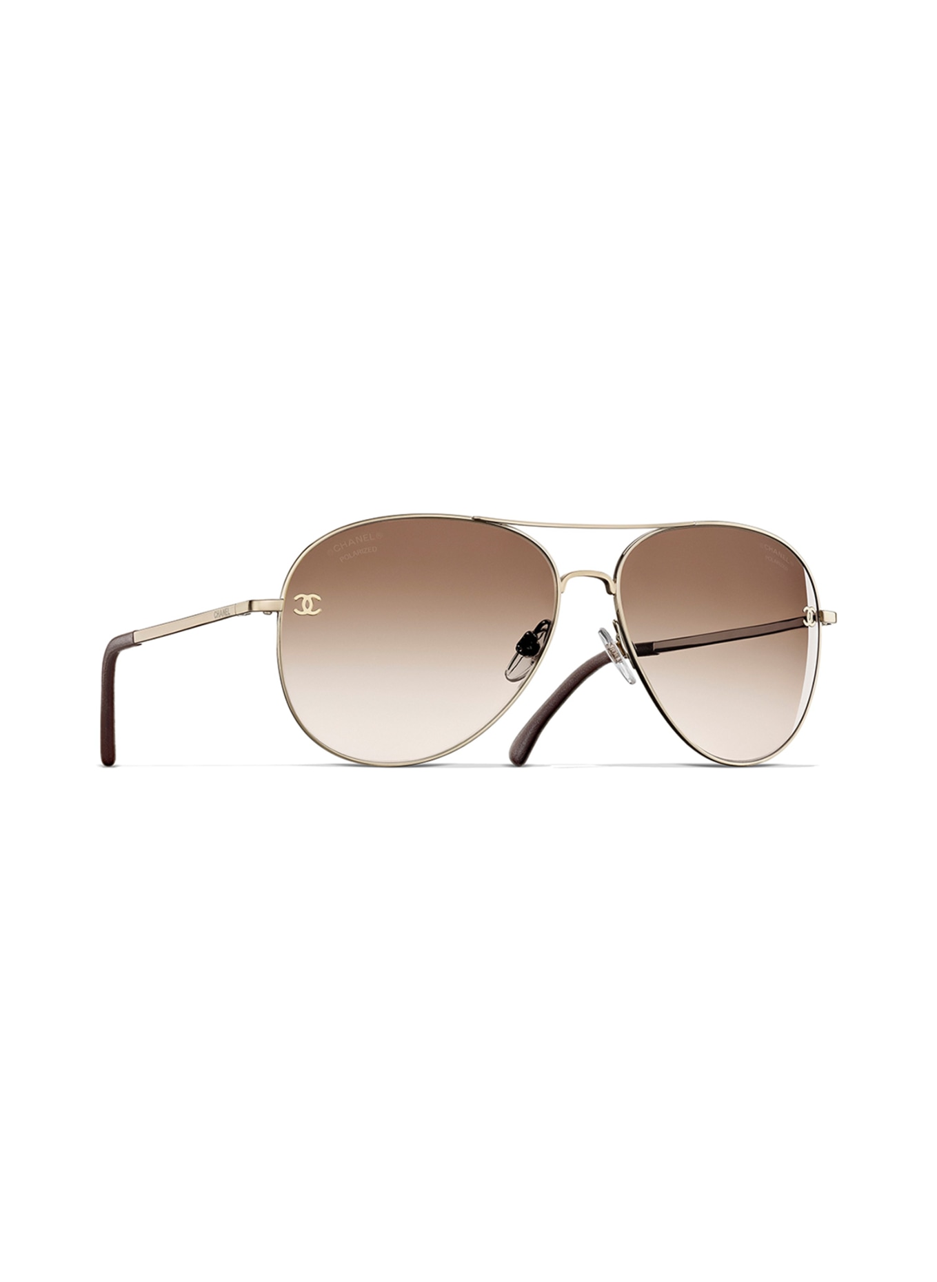 CHANEL Pilotensonnenbrille: N395S9 - GOLD/ BRAUN POLARISIERT