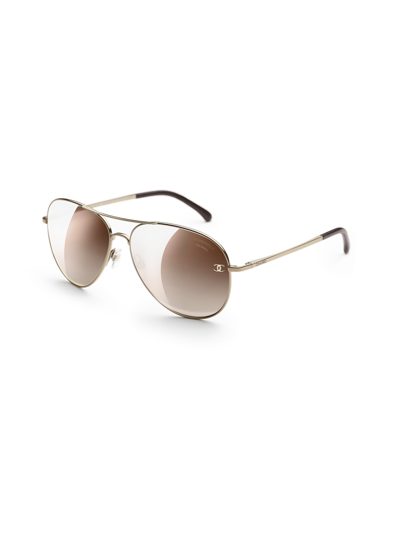 CHANEL Pilotensonnenbrille: N395S9 - GOLD/ BRAUN POLARISIERT