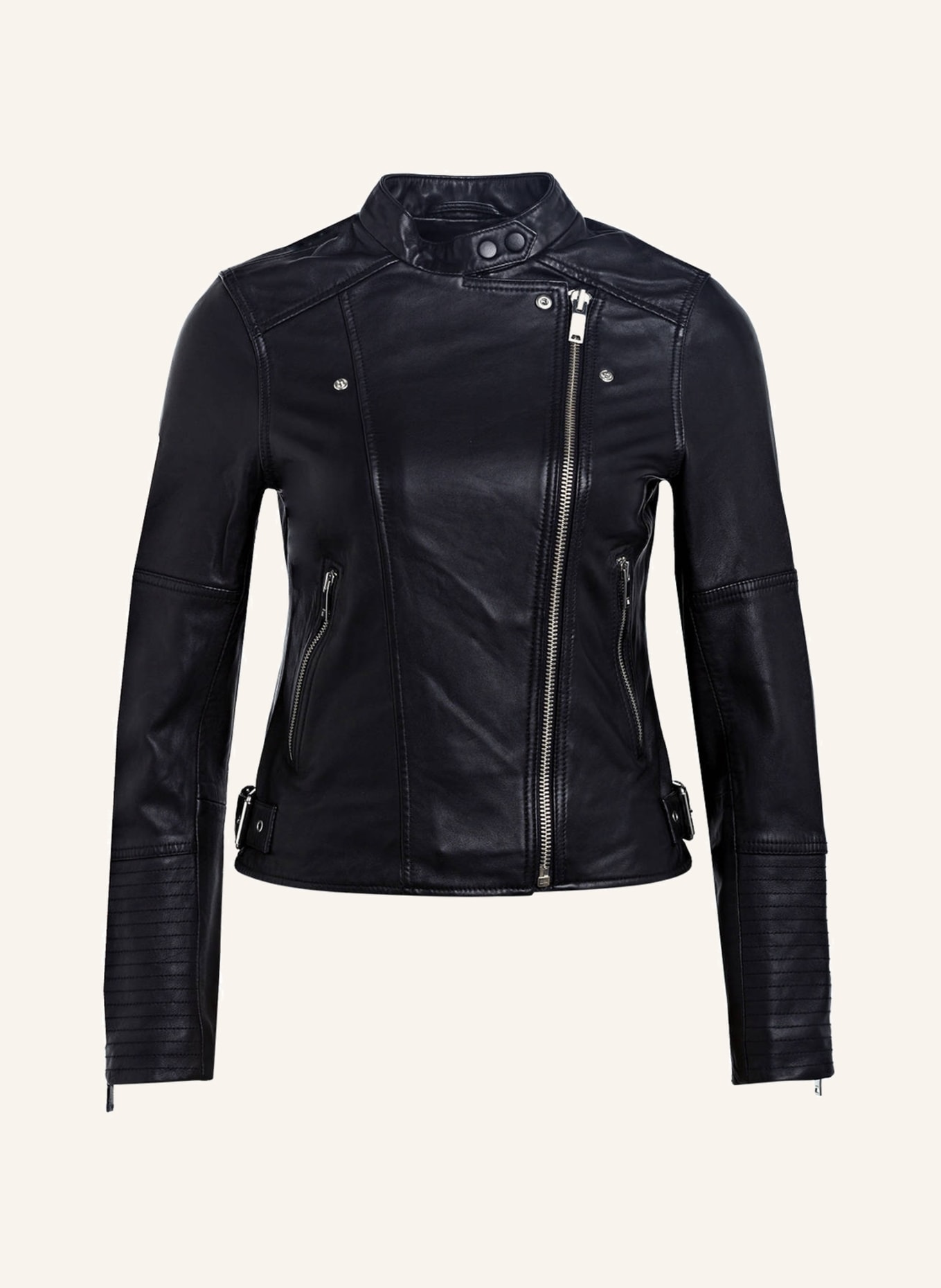 REISS Leather jacket TALLIS, Color: BLACK (Image 1)