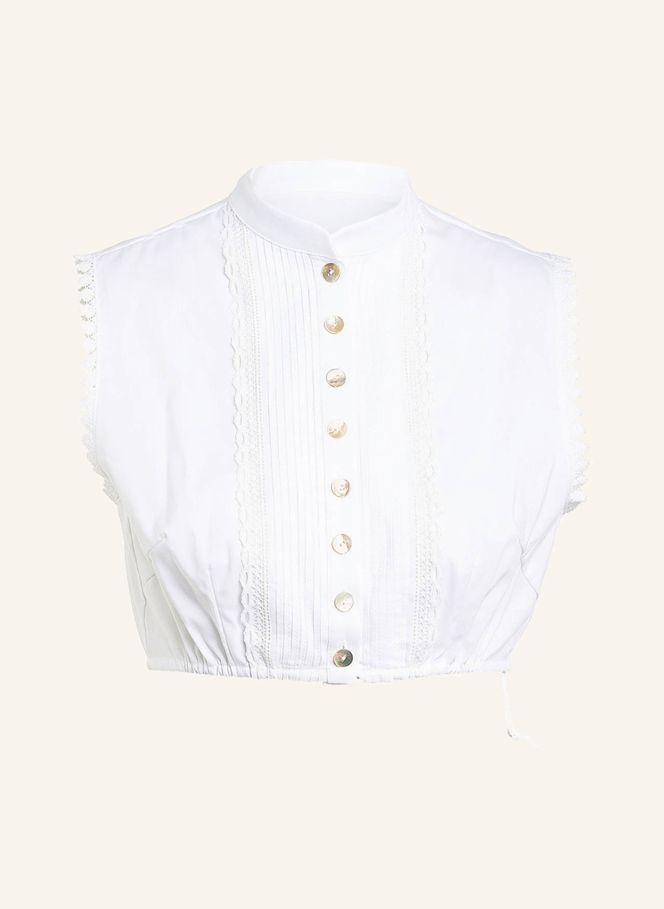 SPORTALM Dirndl blouse with lace trim, Color: WHITE (Image 1)