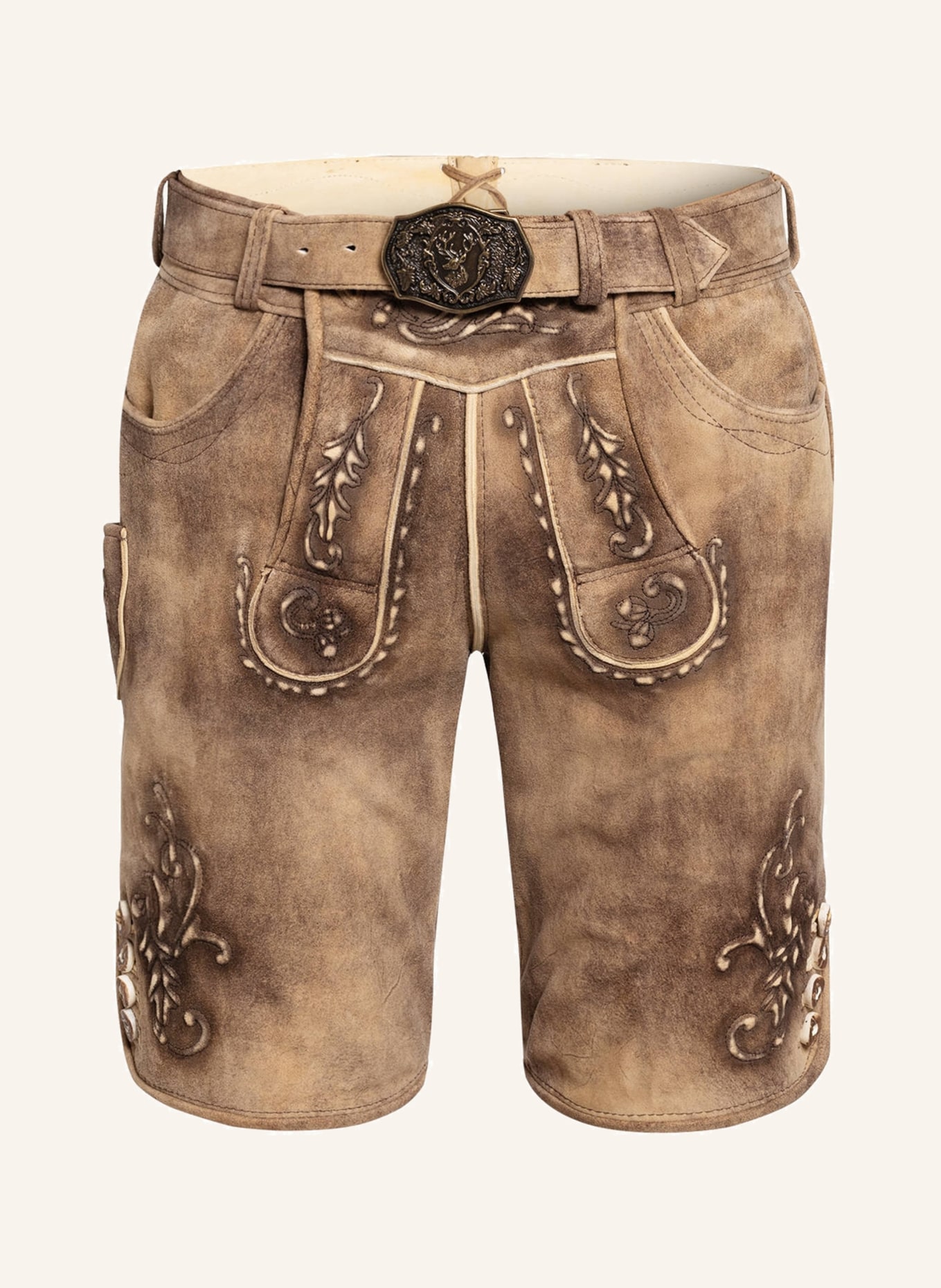 Spieth & Wensky Spodnie skórzane w stylu ludowym NIKLAS, Kolor: BRĄZOWY (Obrazek 1)