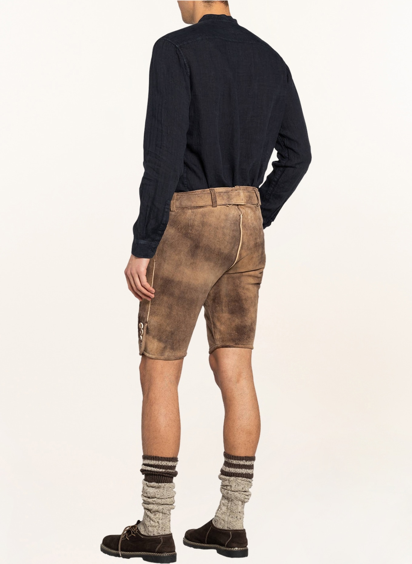 Spieth & Wensky Spodnie skórzane w stylu ludowym NIKLAS, Kolor: BRĄZOWY (Obrazek 3)