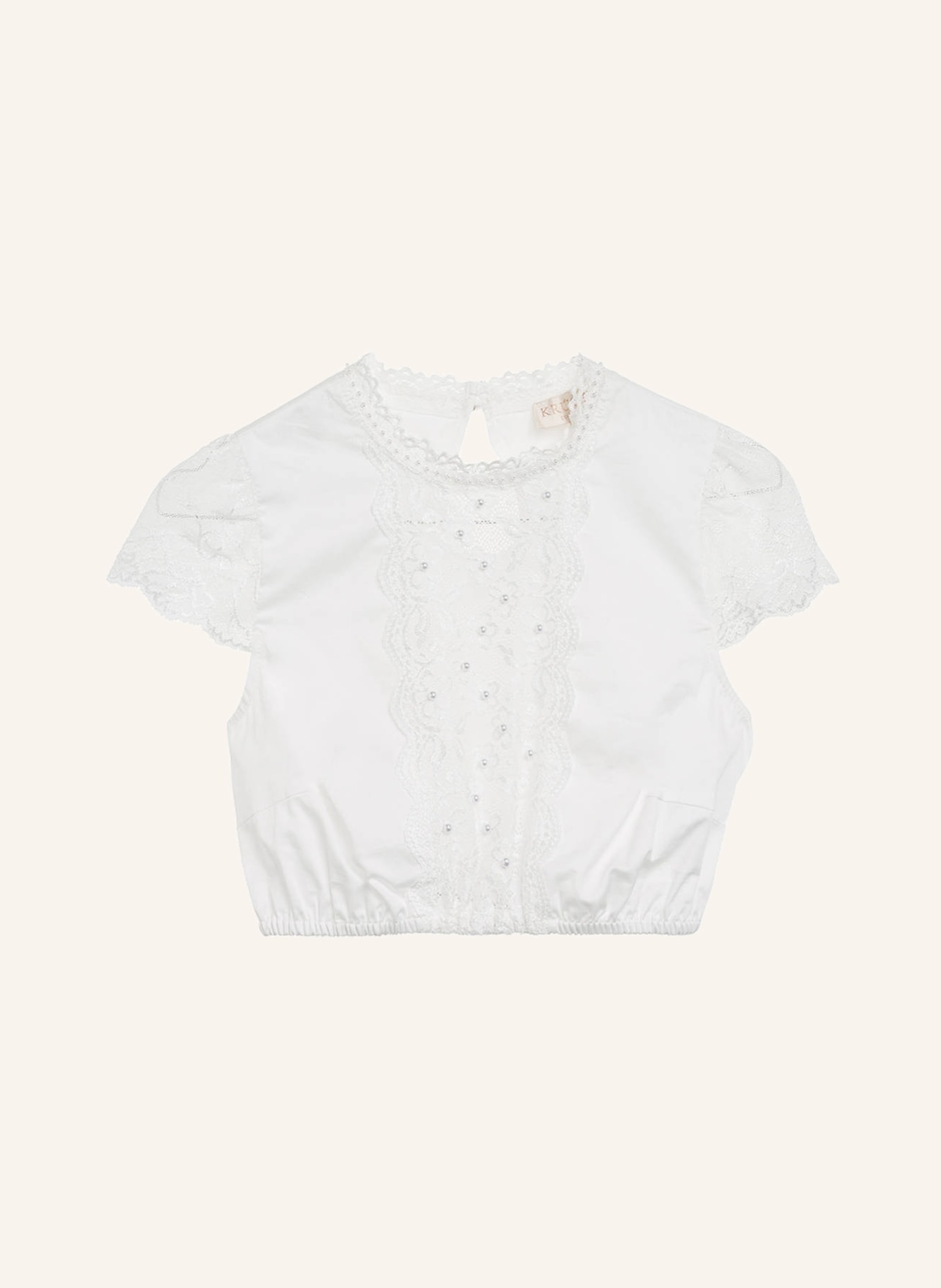 KRÜGER Dirndl blouse BERNA with bead trim, Color: WHITE (Image 1)