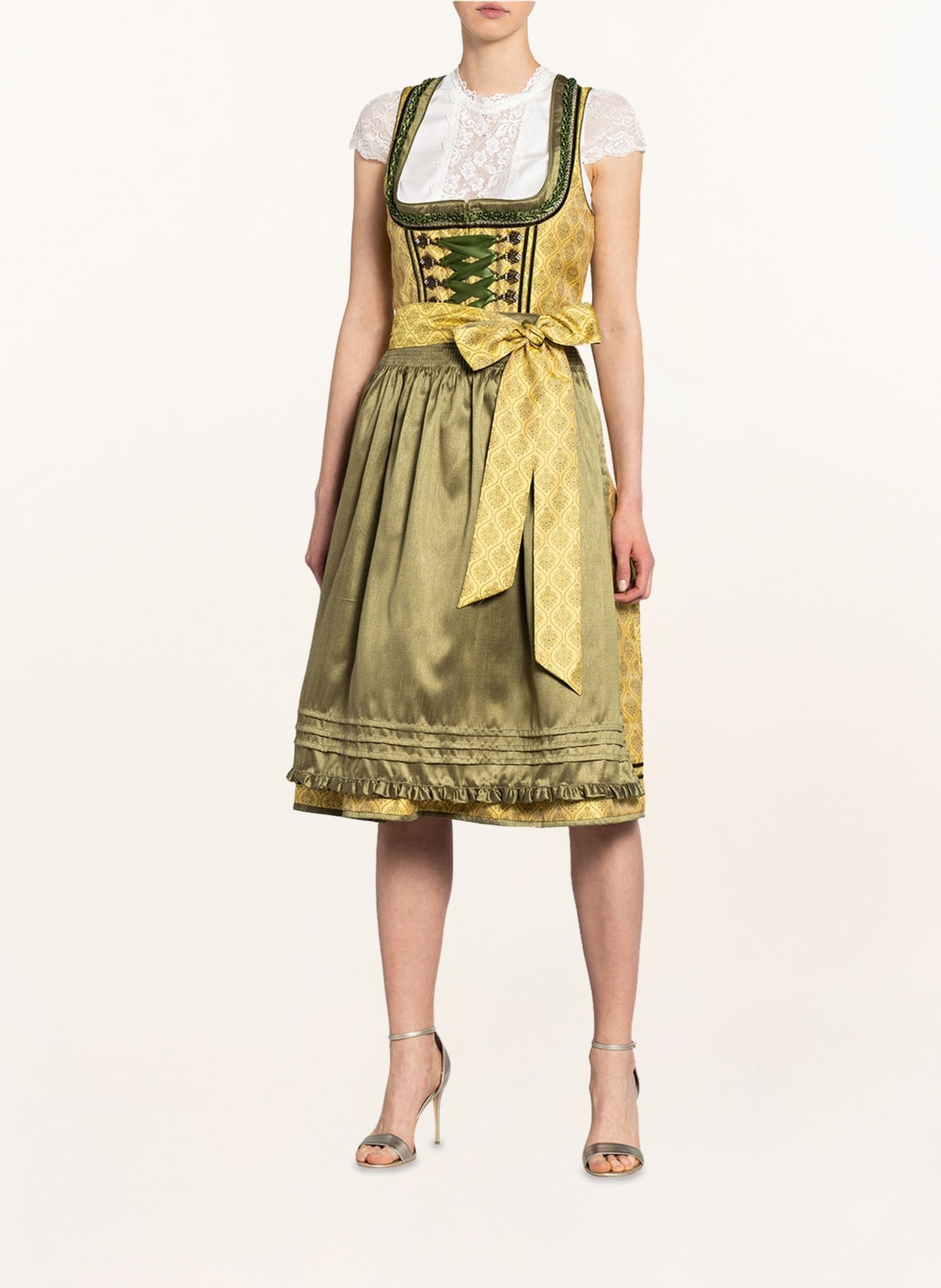 KRÜGER Sukienka bawarska BERNA z obszyciem perełkami, Kolor: BIAŁY (Obrazek 4)