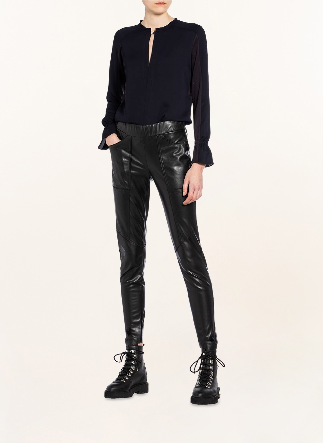 MARC CAIN Leggings in leather look, Color: 900 SCHWARZ (Image 2)