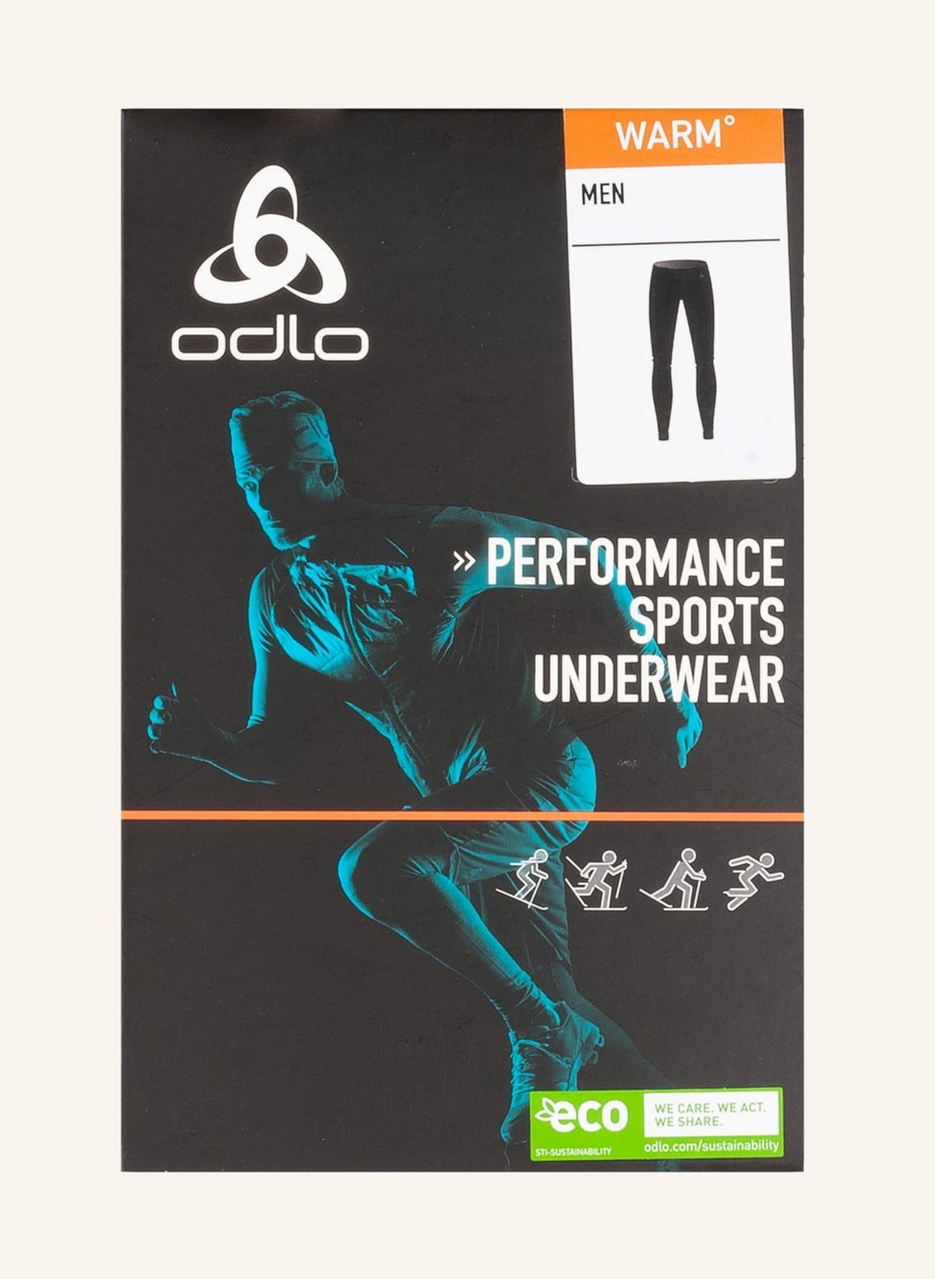odlo Functional underwear bottoms PERFORMANCE WARM ECO , Color: BLACK/ GRAY (Image 6)