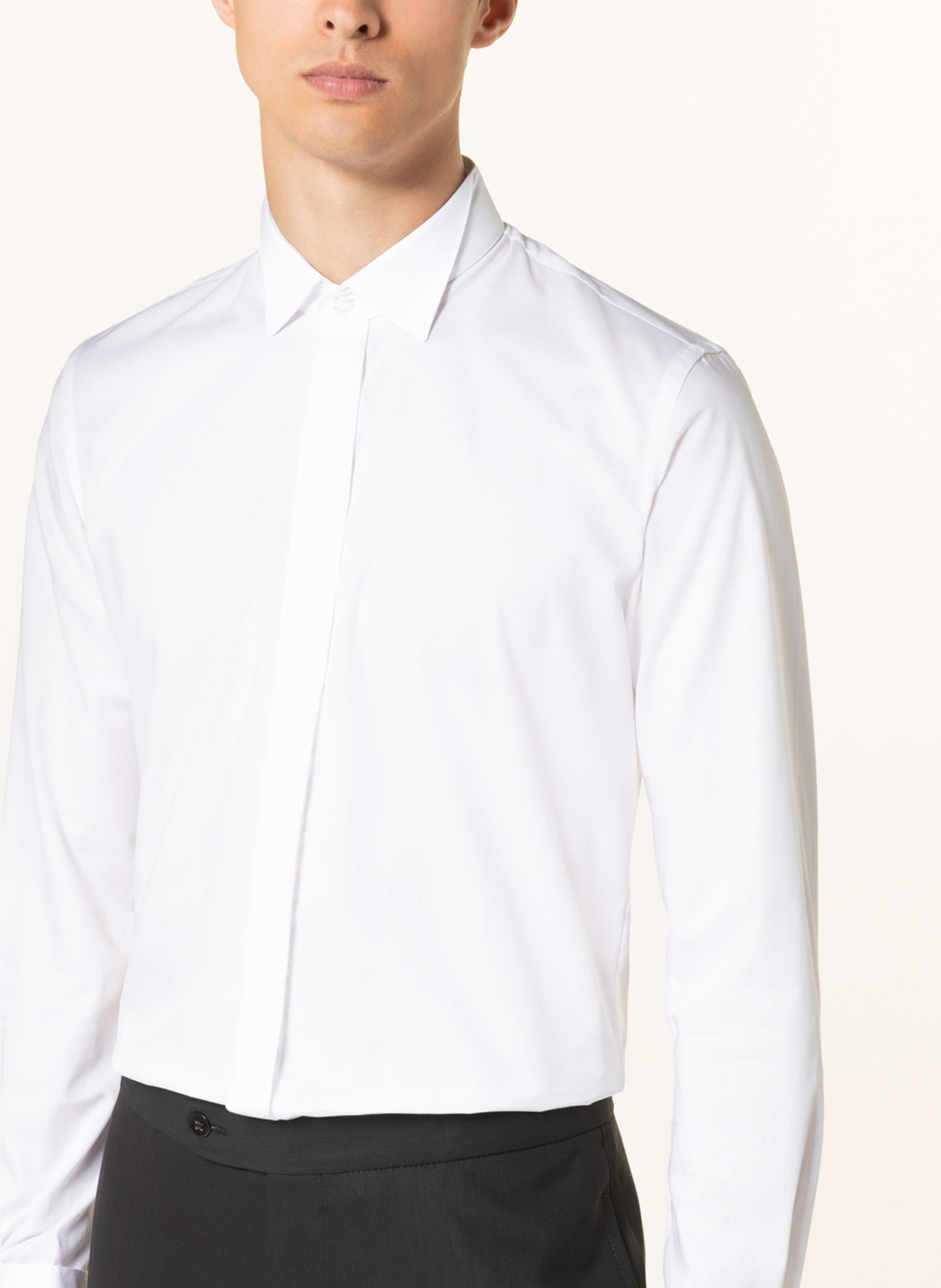 WILVORST Tuxedo shirt body fit , Color: WHITE (Image 4)