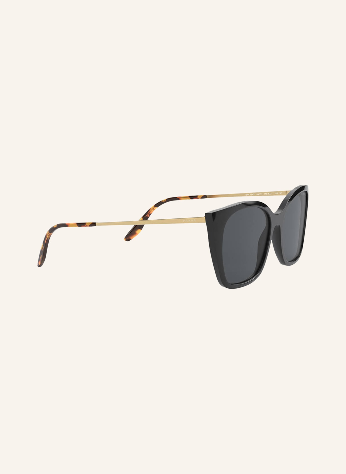 PRADA Sunglasses PR 12XS, Color: 1AB5Z1 - BLACK/ GRAY POLARIZED (Image 3)