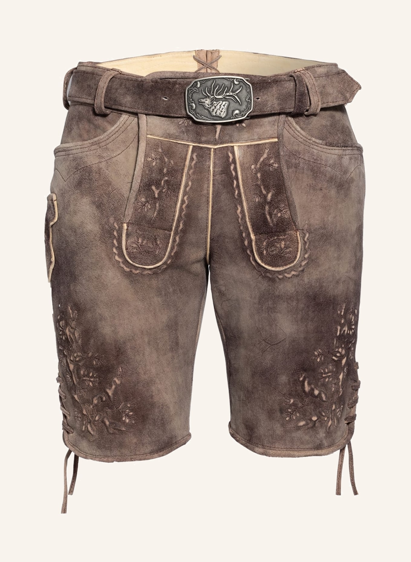 Spieth & Wensky Spodnie skórzane w stylu ludowym HERBERT, Kolor: JASNOBRĄZOWY (Obrazek 1)