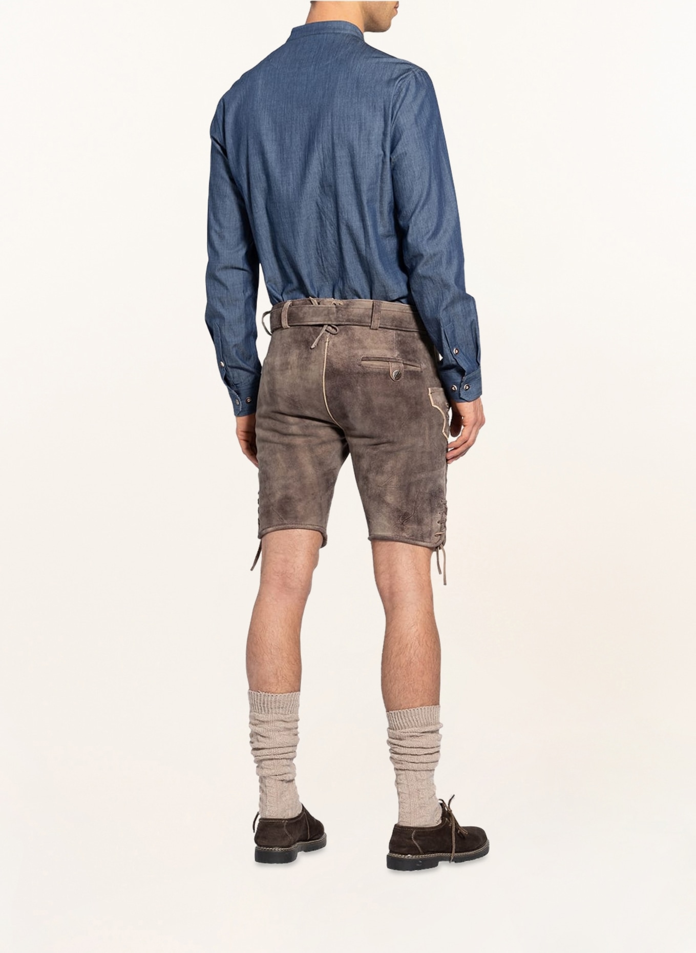 Spieth & Wensky Spodnie skórzane w stylu ludowym HERBERT, Kolor: JASNOBRĄZOWY (Obrazek 3)