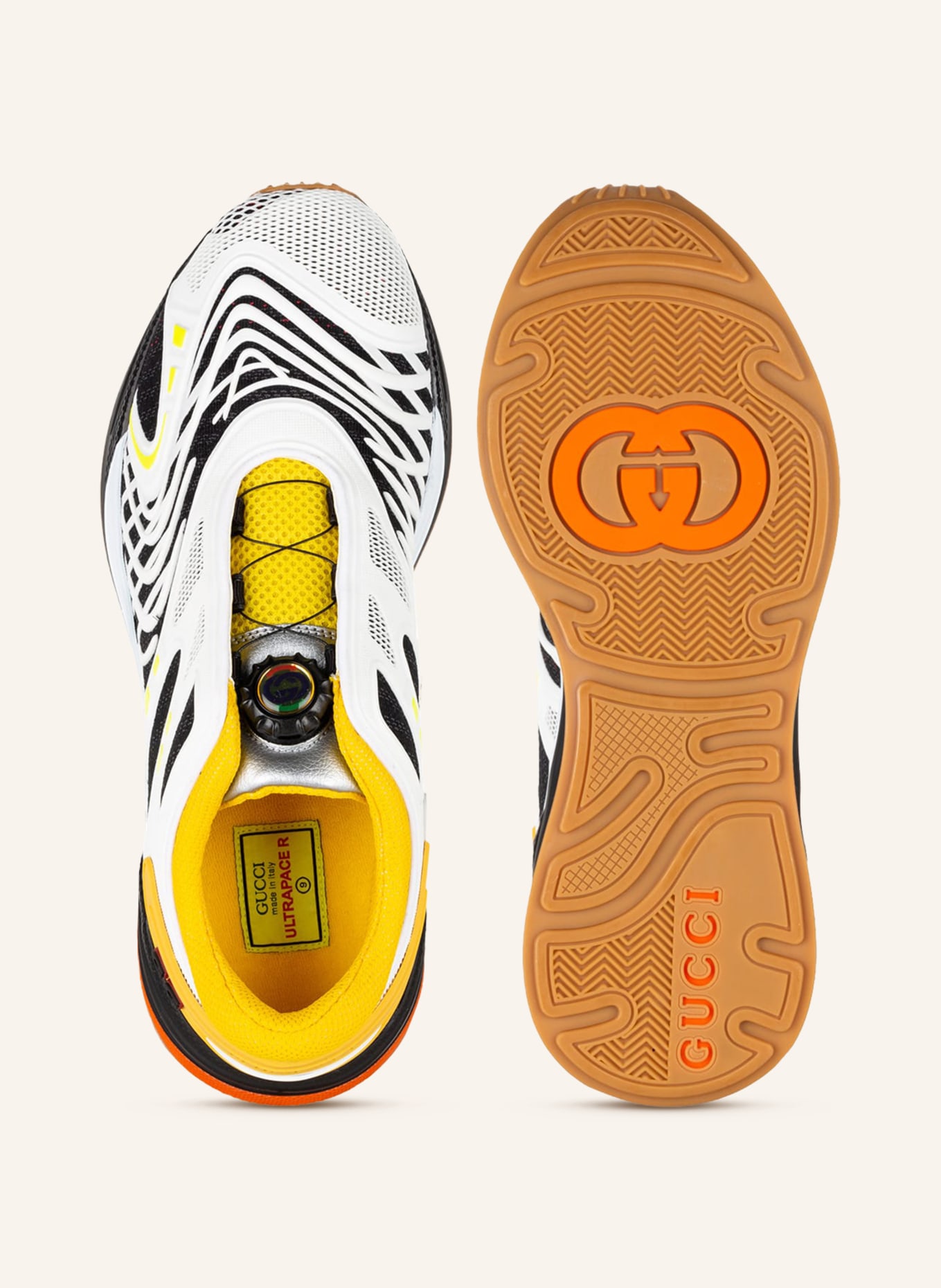 GUCCI Sneaker ULTRAPACE R, Farbe: WEISS/ GELB/ SCHWARZ (Bild 5)