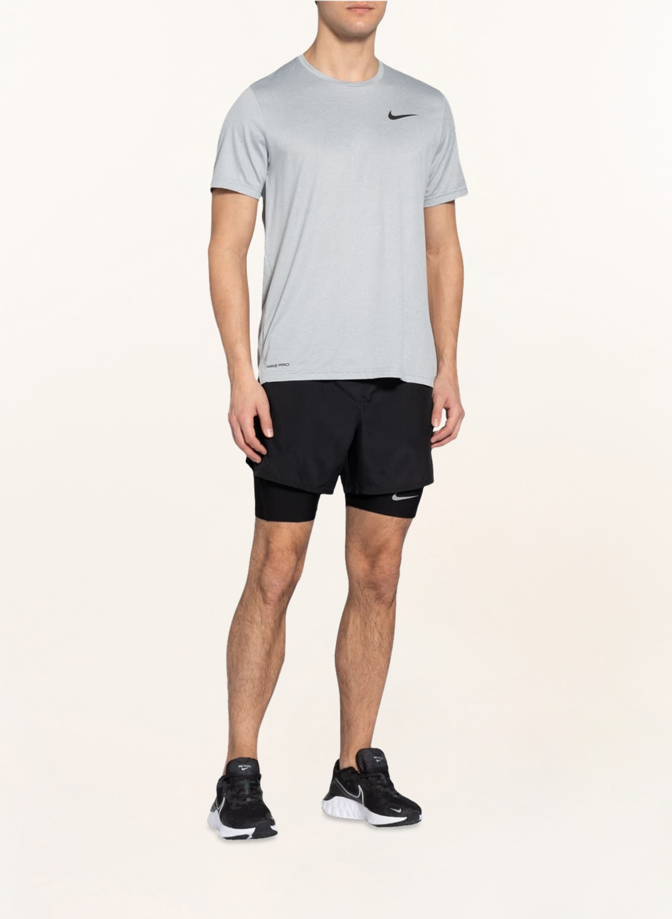 Nike T-Shirt PRO DRI-FIT, Farbe: HELLGRAU (Bild 2)