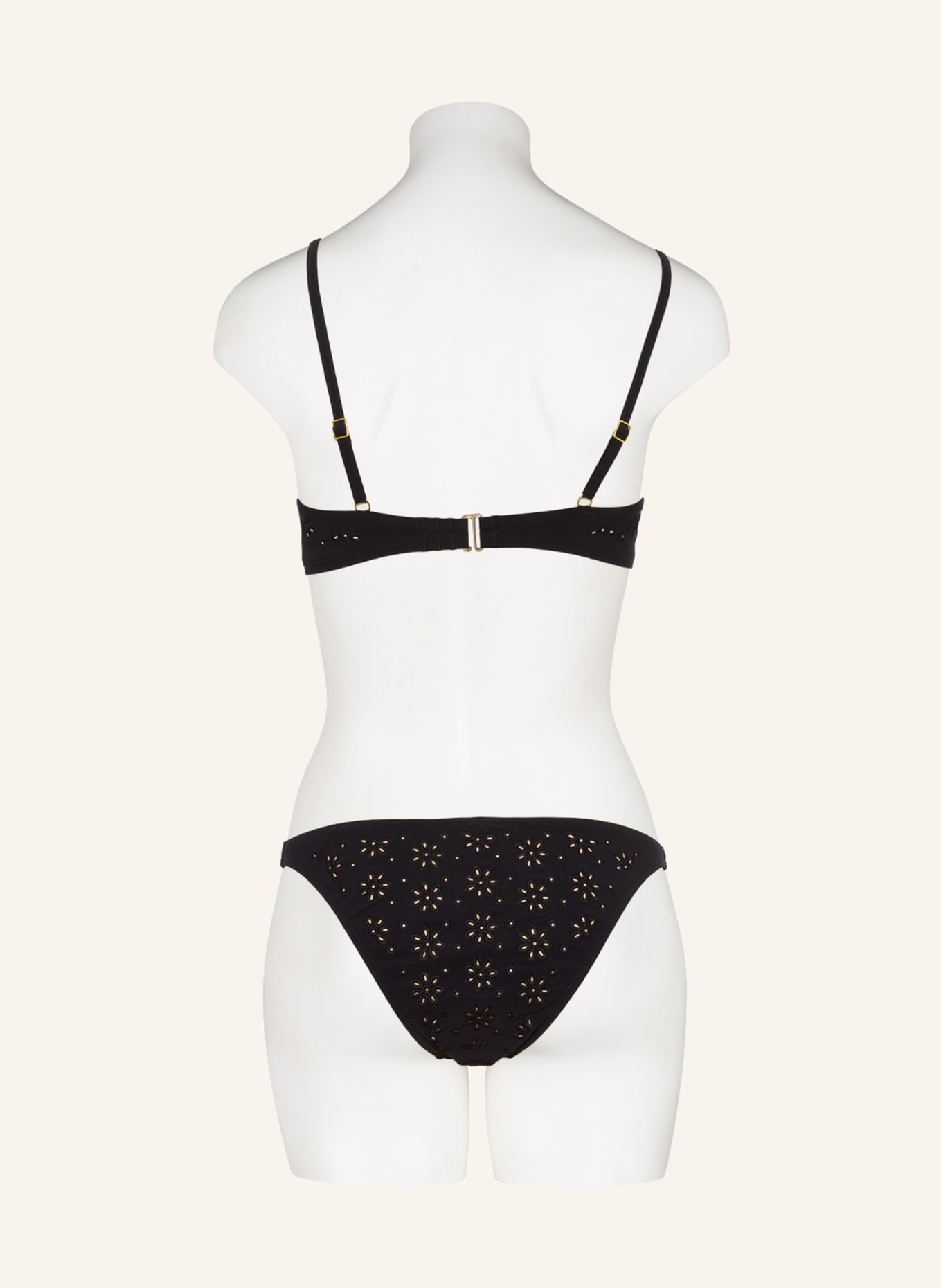 TORY BURCH Underwired bikini top , Color: BLACK/ BEIGE (Image 4)