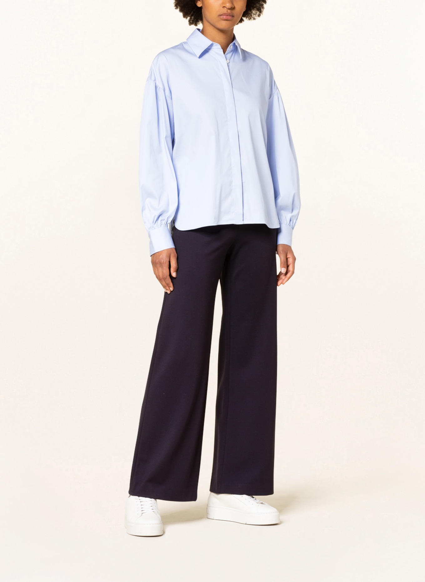 SEDUCTIVE Wide leg trousers KIMBERLY in jersey, Color: DARK BLUE (Image 2)