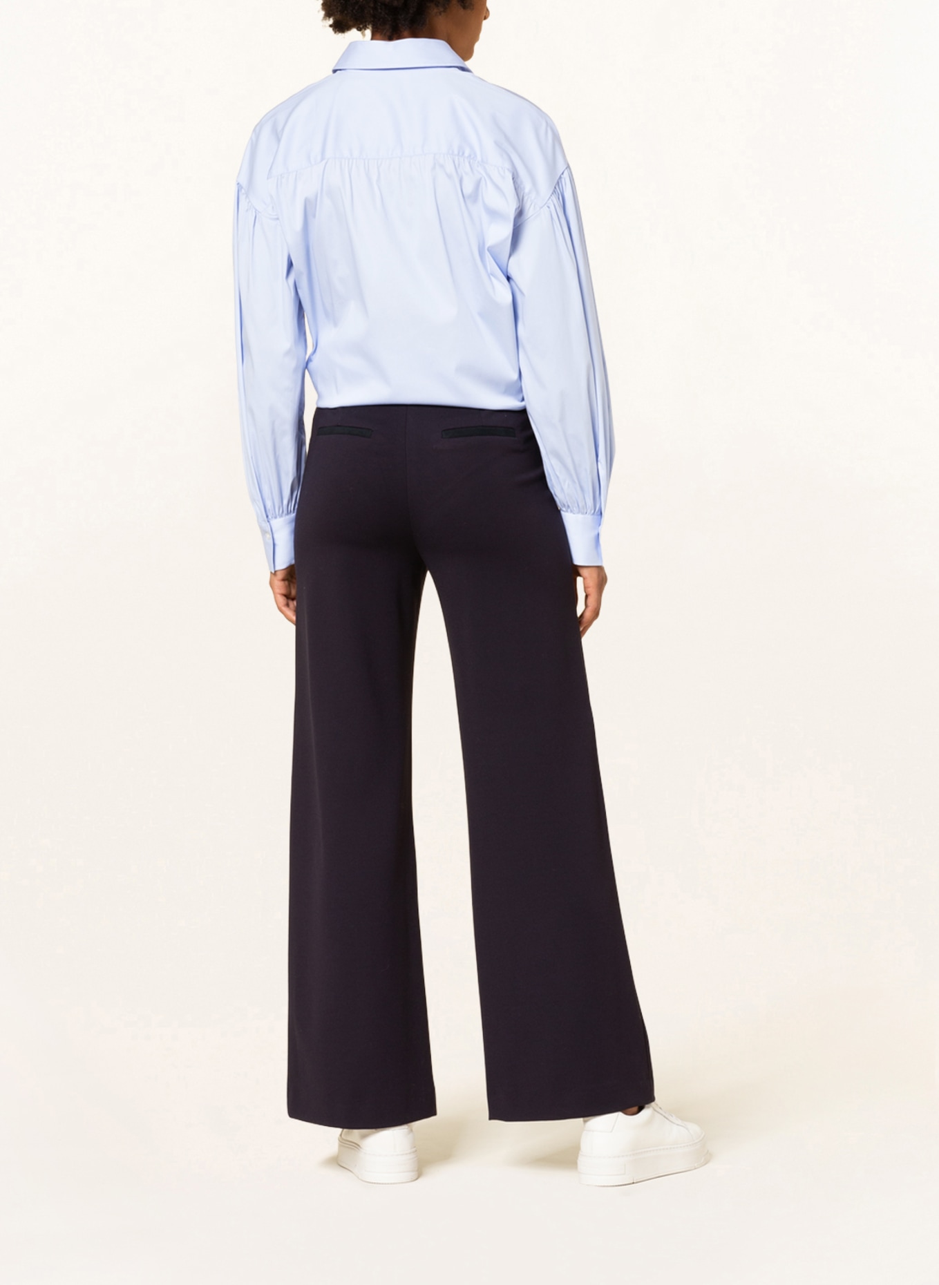 SEDUCTIVE Wide leg trousers KIMBERLY in jersey, Color: DARK BLUE (Image 3)