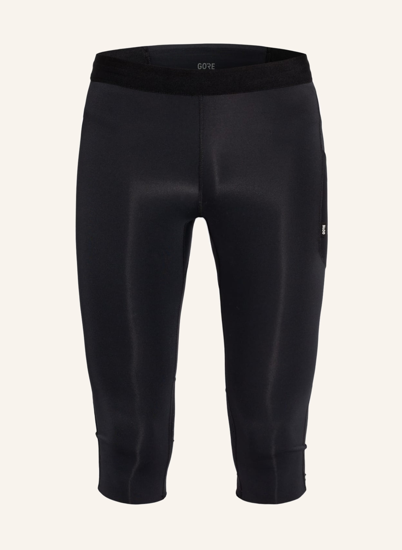 GORE RUNNING WEAR 3/4 tights IMPULSE with mesh inserts, Color: BLACK (Image 1)