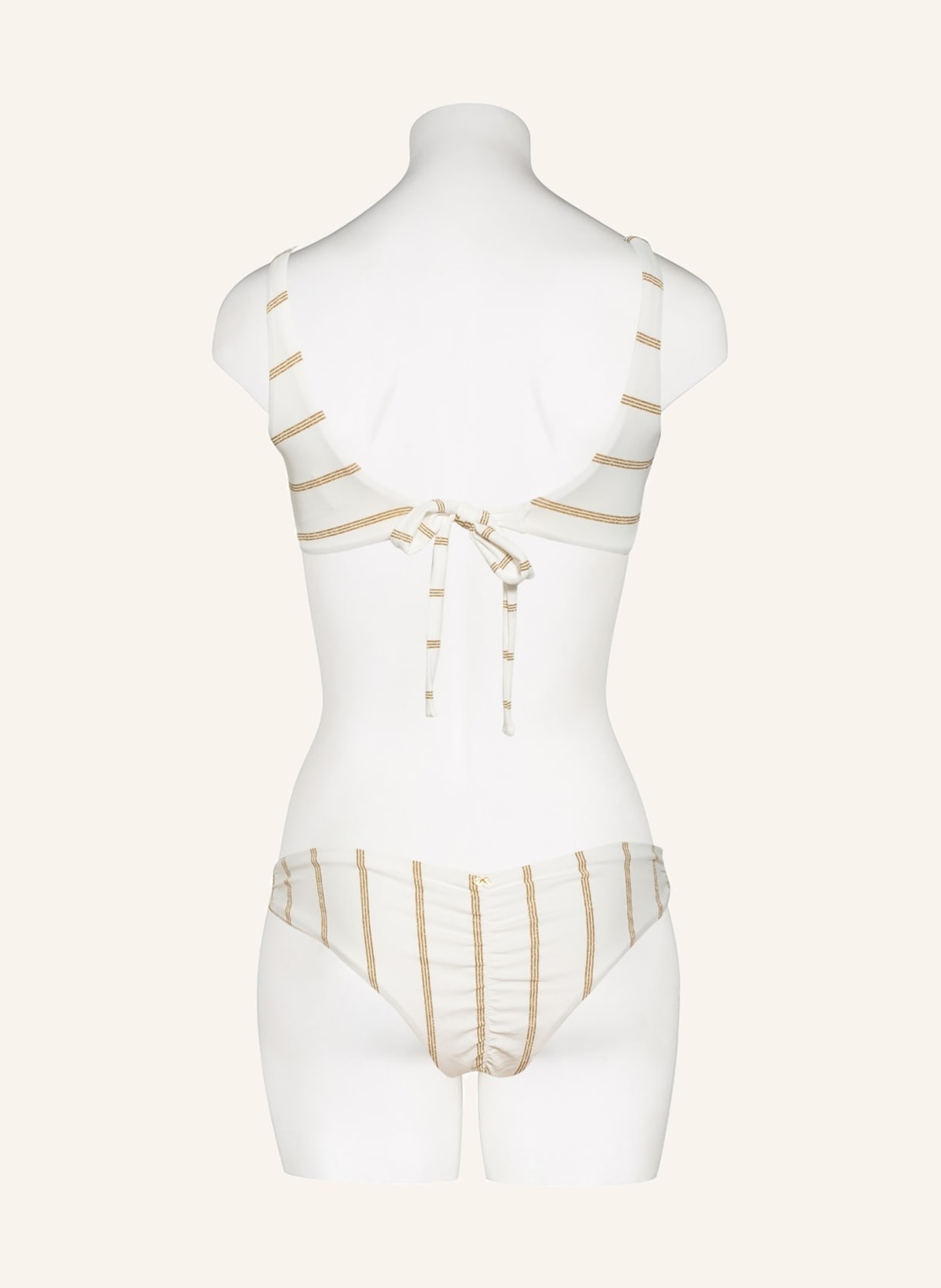 PILYQ Bralette-Bikini-Top GOLDEN STRIPE, Farbe: ECRU/ GOLD (Bild 3)