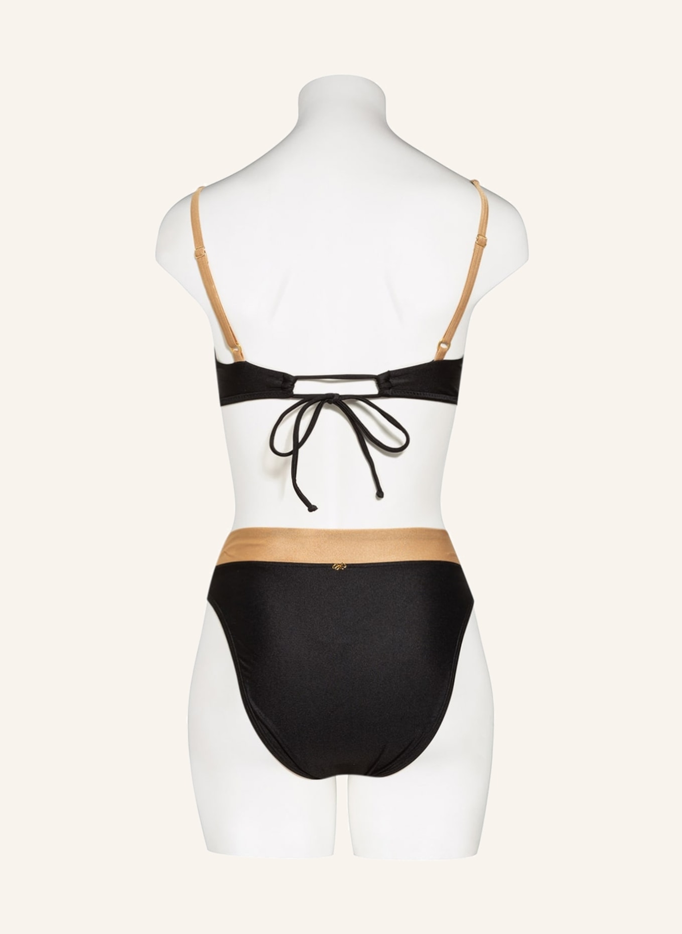 PILYQ Triangle bikini top COVE SKYLAR, Color: BLACK/ BEIGE (Image 3)