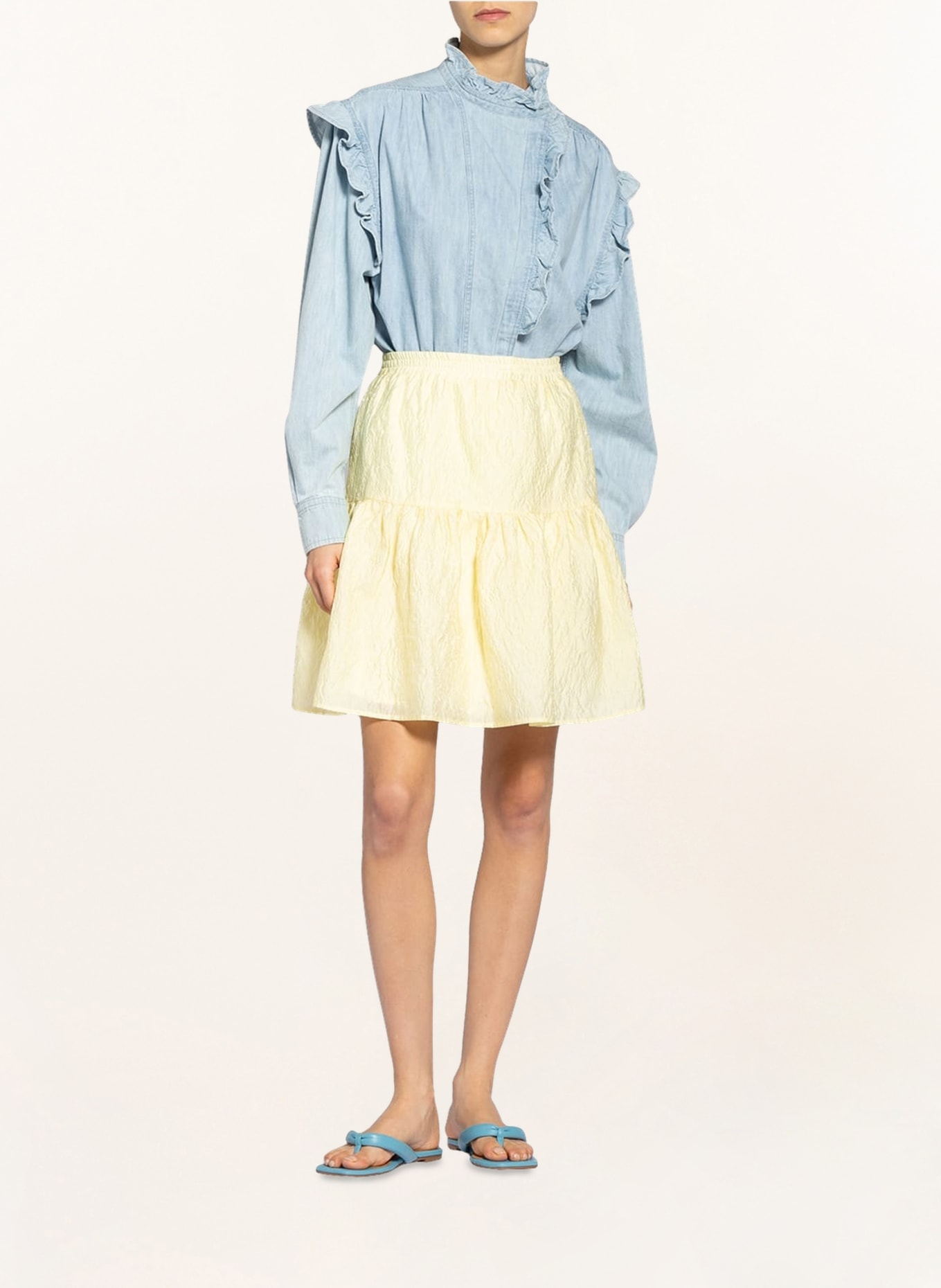BARDOT Jacquard skirt DEMI, Color: LIGHT YELLOW (Image 2)