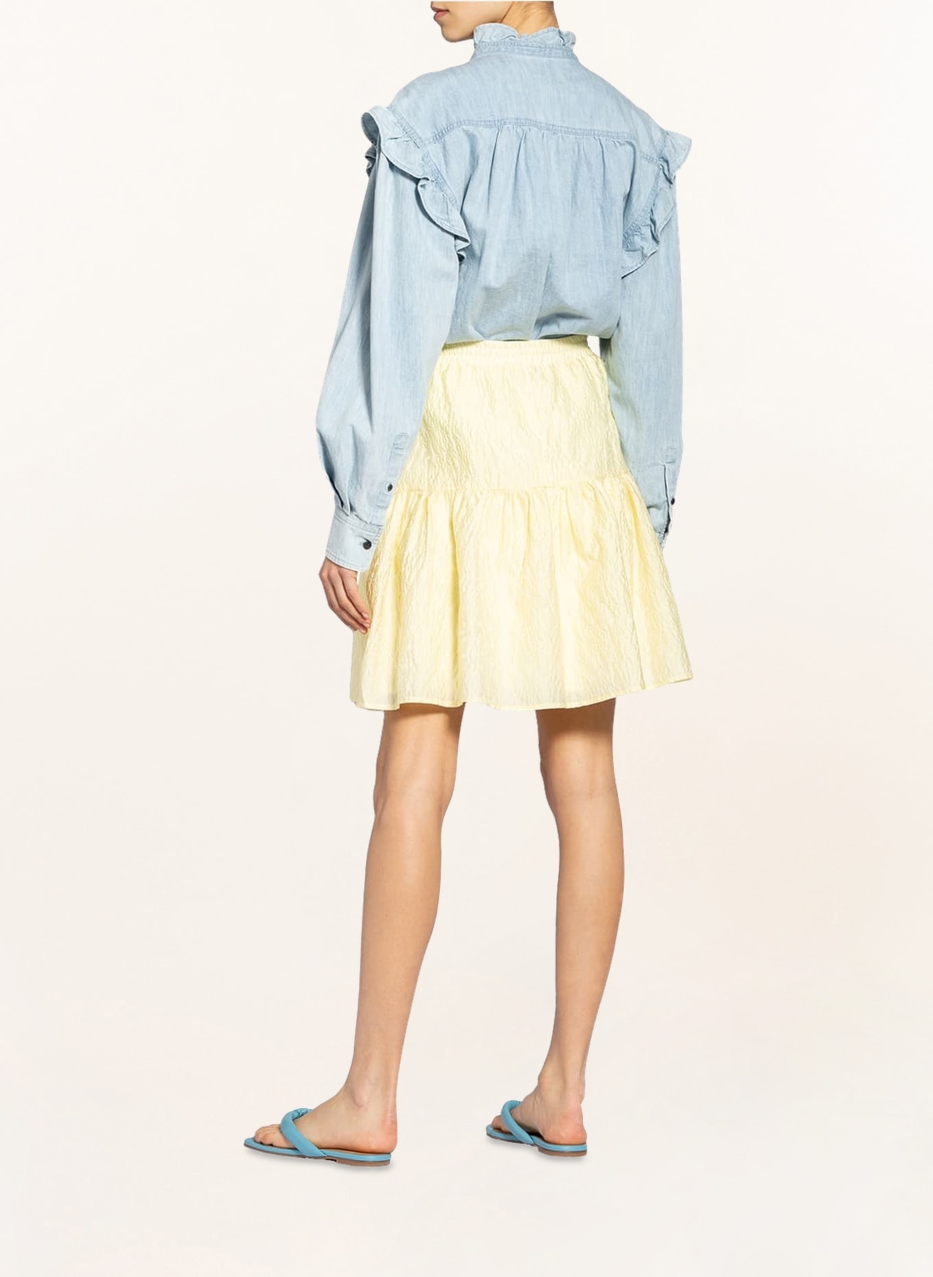 BARDOT Jacquard skirt DEMI, Color: LIGHT YELLOW (Image 3)
