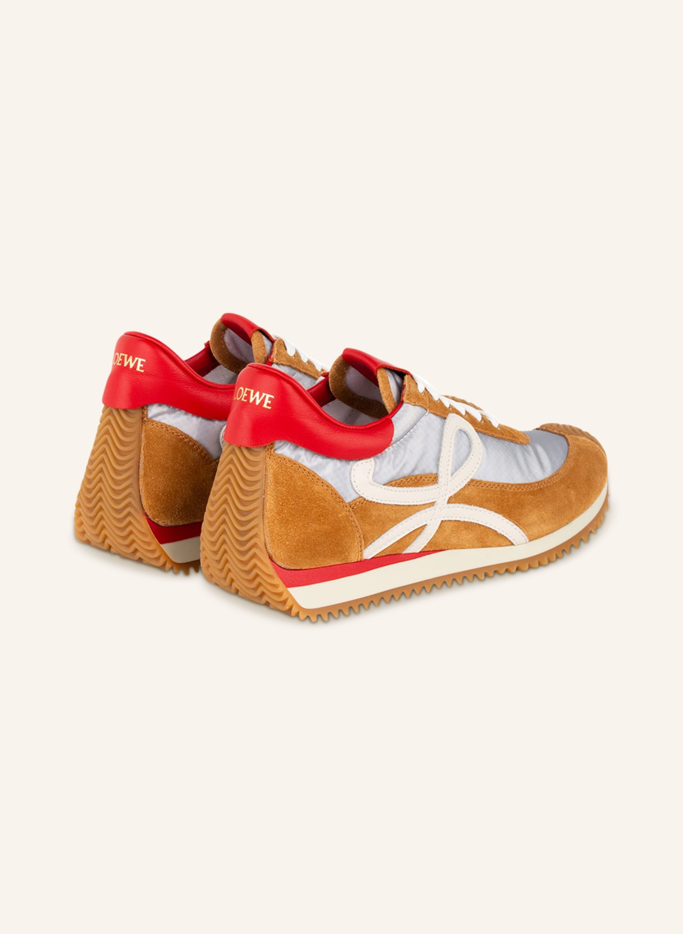 LOEWE Sneakers FLOW RUNNER, Color: COGNAC/ SILVER/ RED (Image 2)