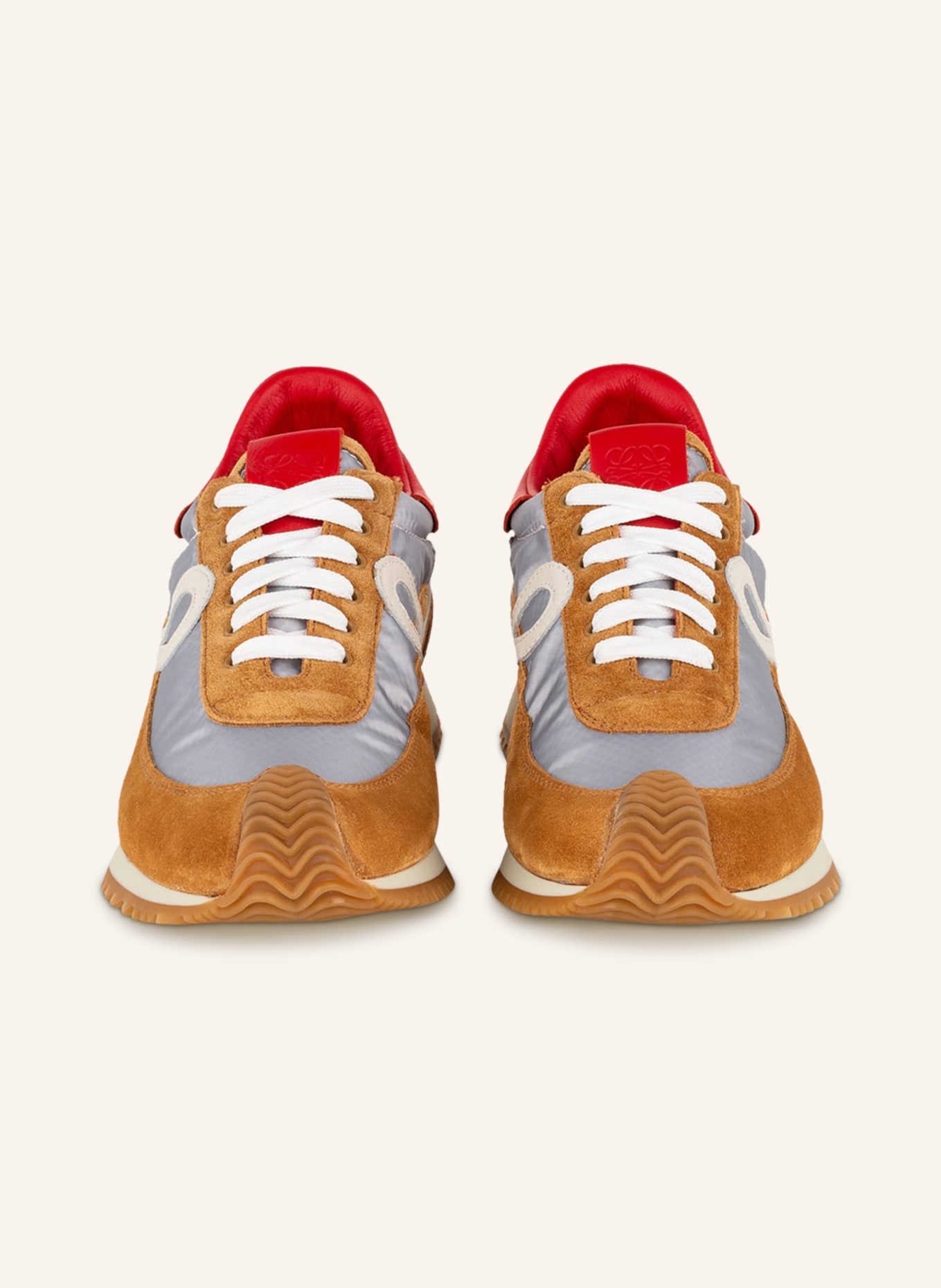 LOEWE Sneakers FLOW RUNNER, Color: COGNAC/ SILVER/ RED (Image 3)
