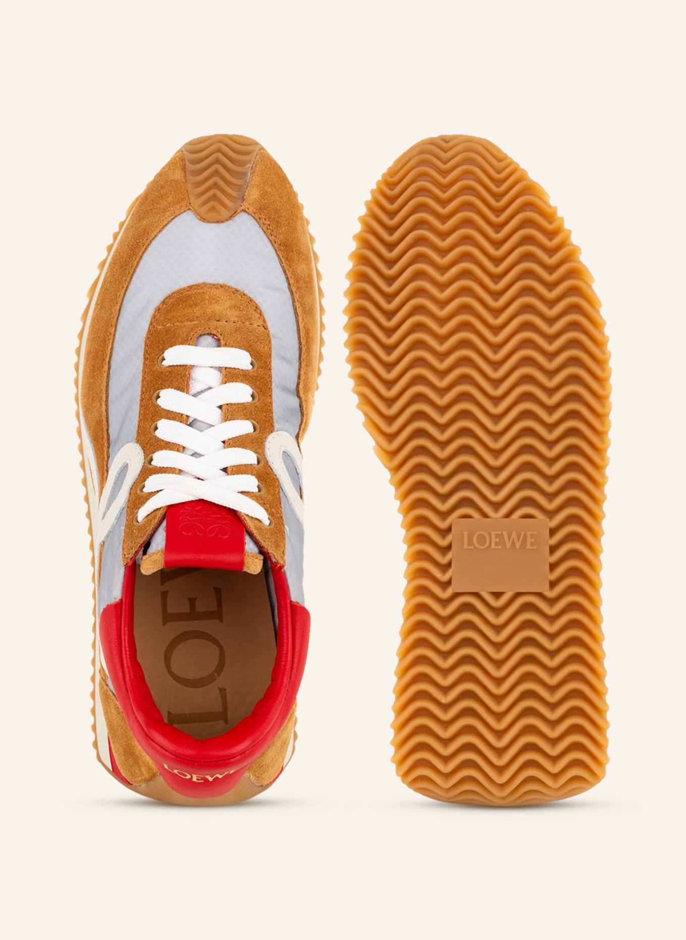 LOEWE Sneakers FLOW RUNNER, Color: COGNAC/ SILVER/ RED (Image 5)