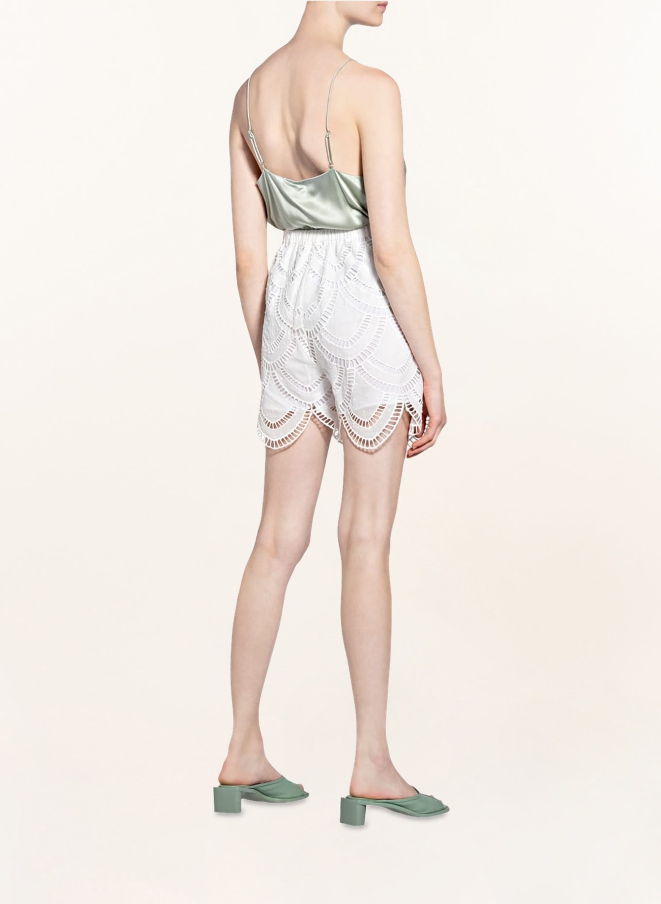 VALÉRIE KHALFON Shorts SANY with broderie anglaise, Color: WHITE (Image 3)