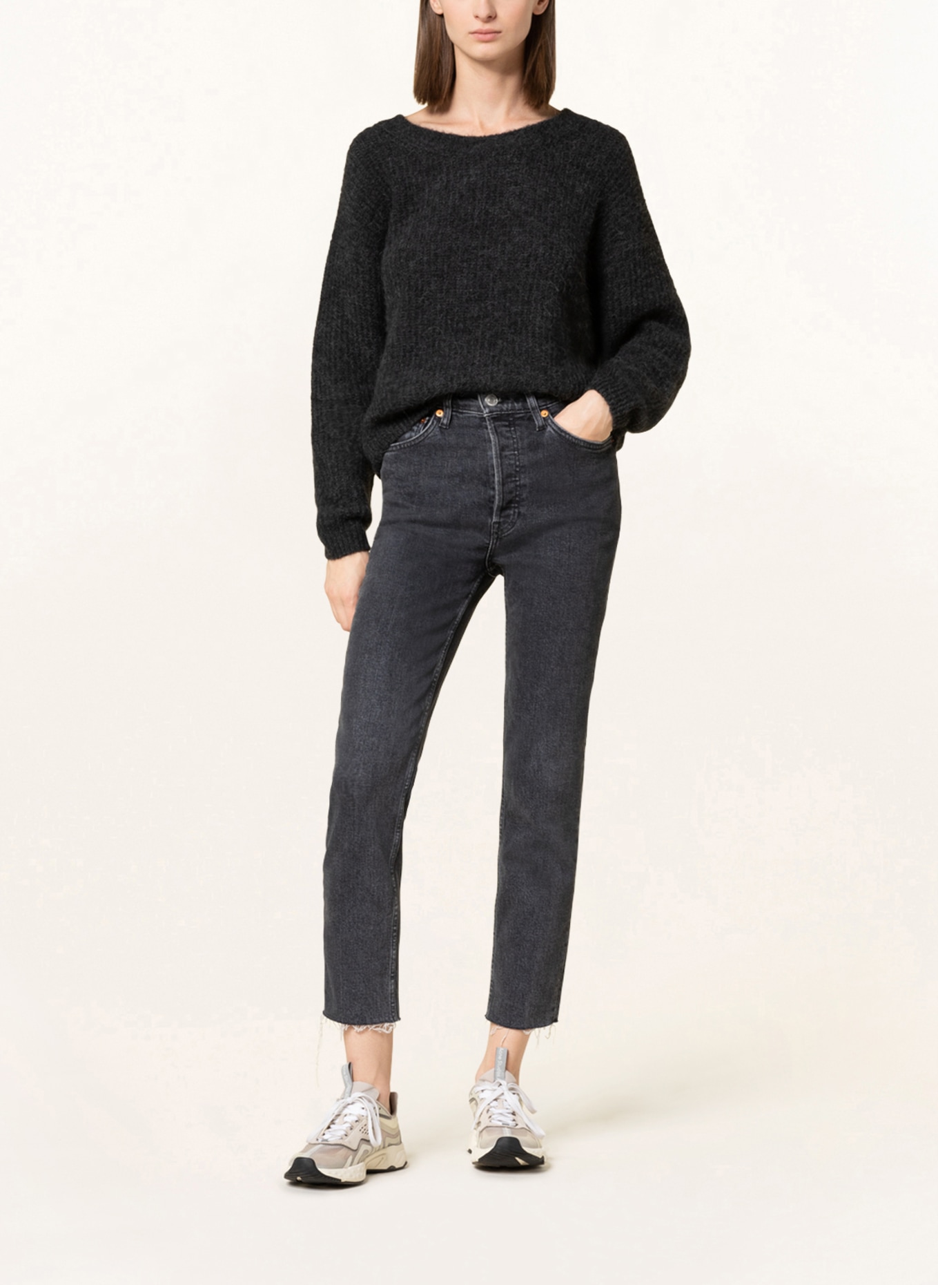 American Vintage Pullover EAST mit Alpaka: DUNKELGRAU