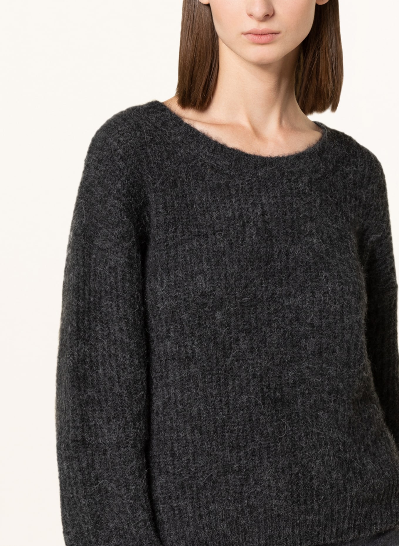 American Vintage Pullover EAST mit Alpaka: DUNKELGRAU