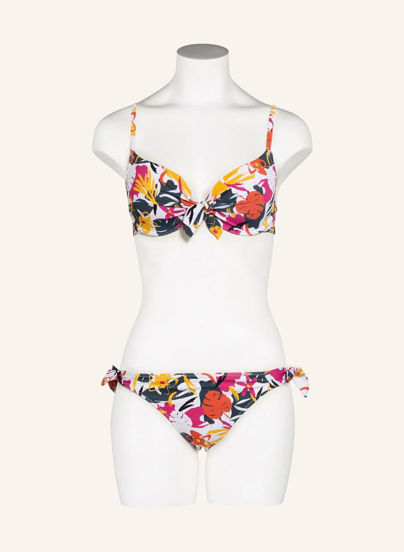 Skiny Sunset Glamour Bikini-Hose SUMMER BREEZE, Farbe: WEISS/ PINK/ ORANGE (Bild 2)