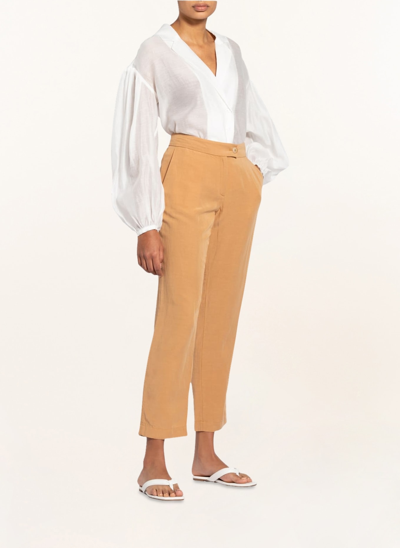 LANIUS Trousers with linen, Color: COGNAC (Image 2)