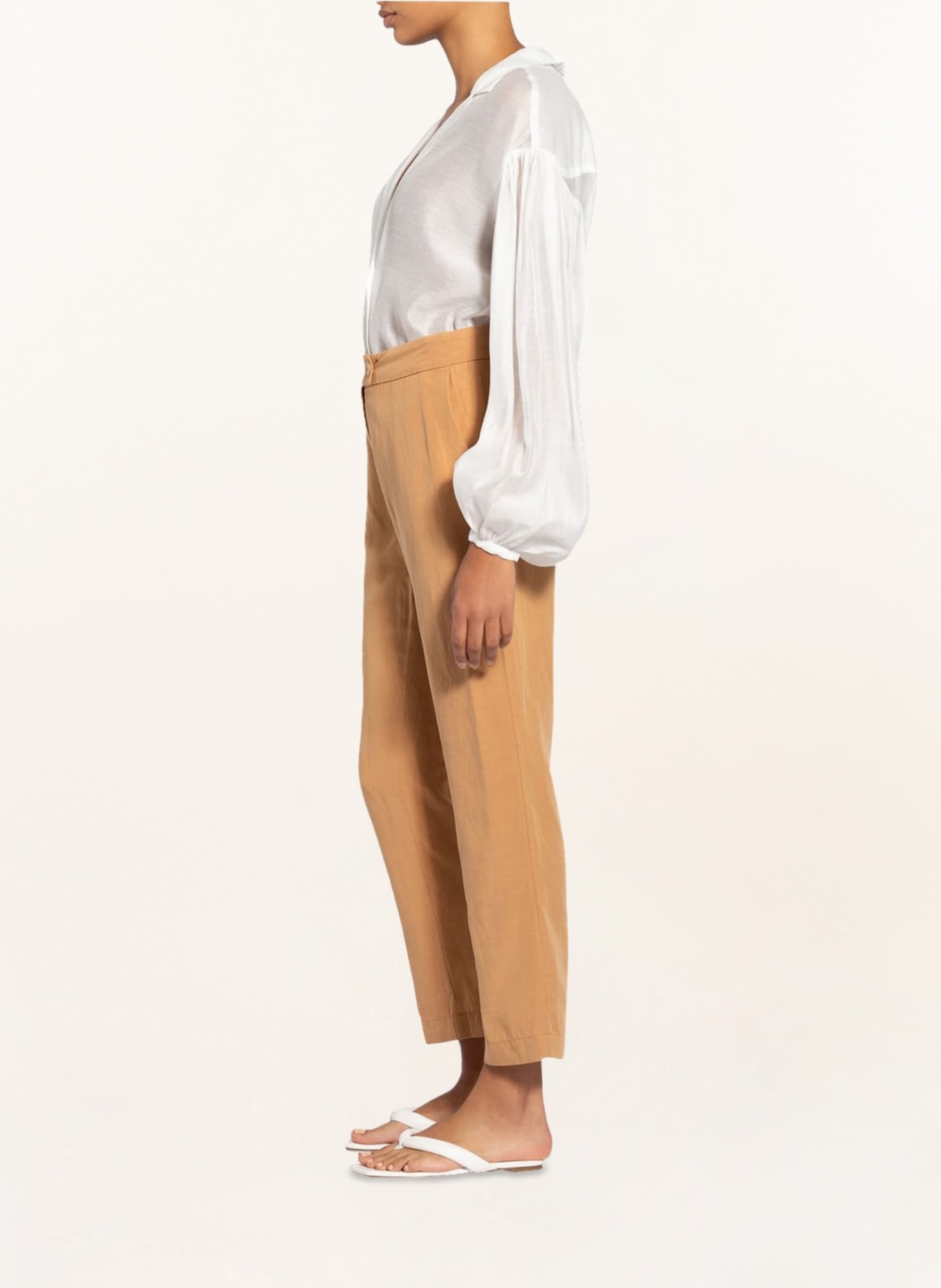 LANIUS Trousers with linen, Color: COGNAC (Image 4)