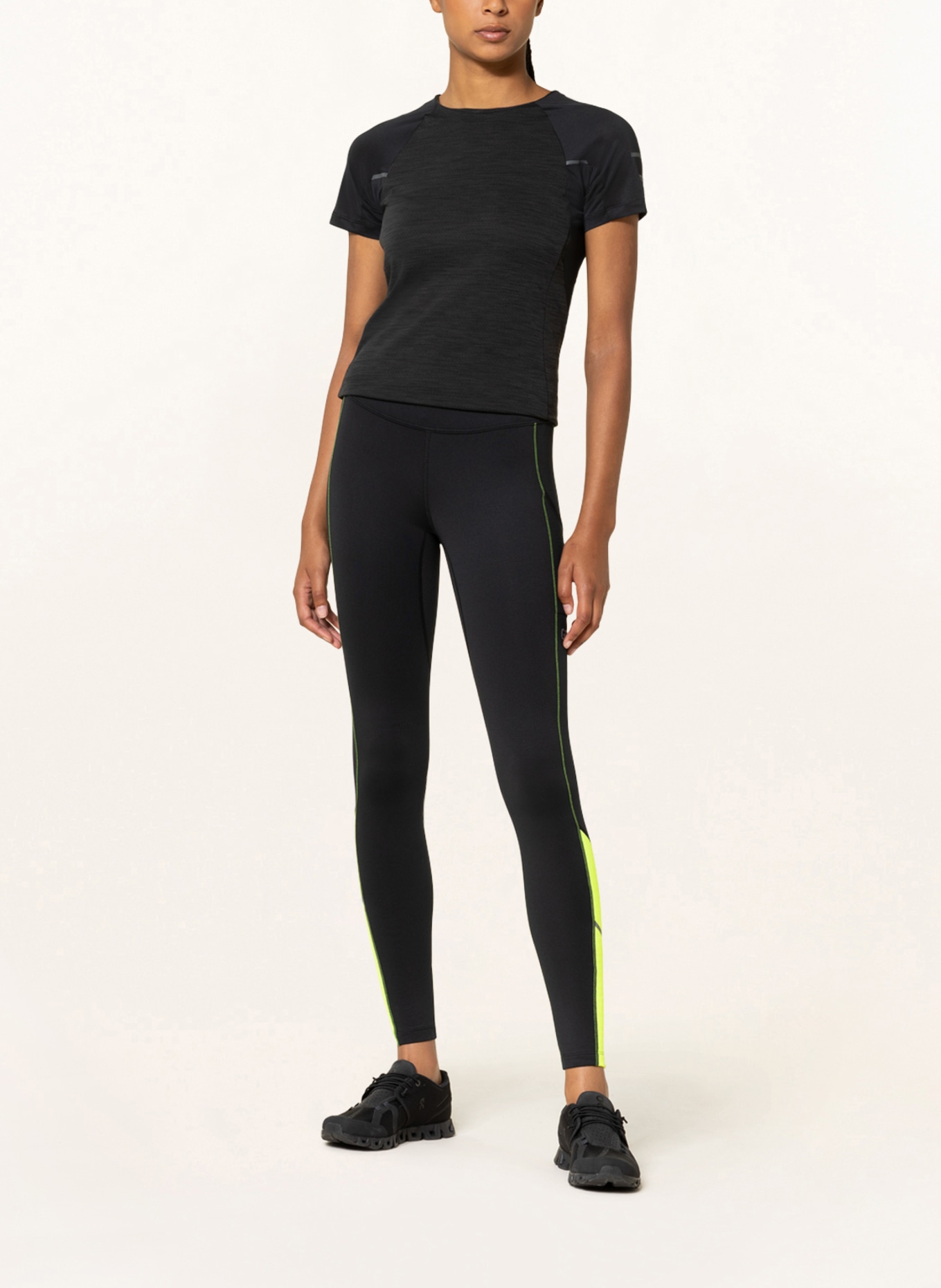 GORE RUNNING WEAR 7/8 tights R3, Color: BLACK/ NEON YELLOW (Image 2)