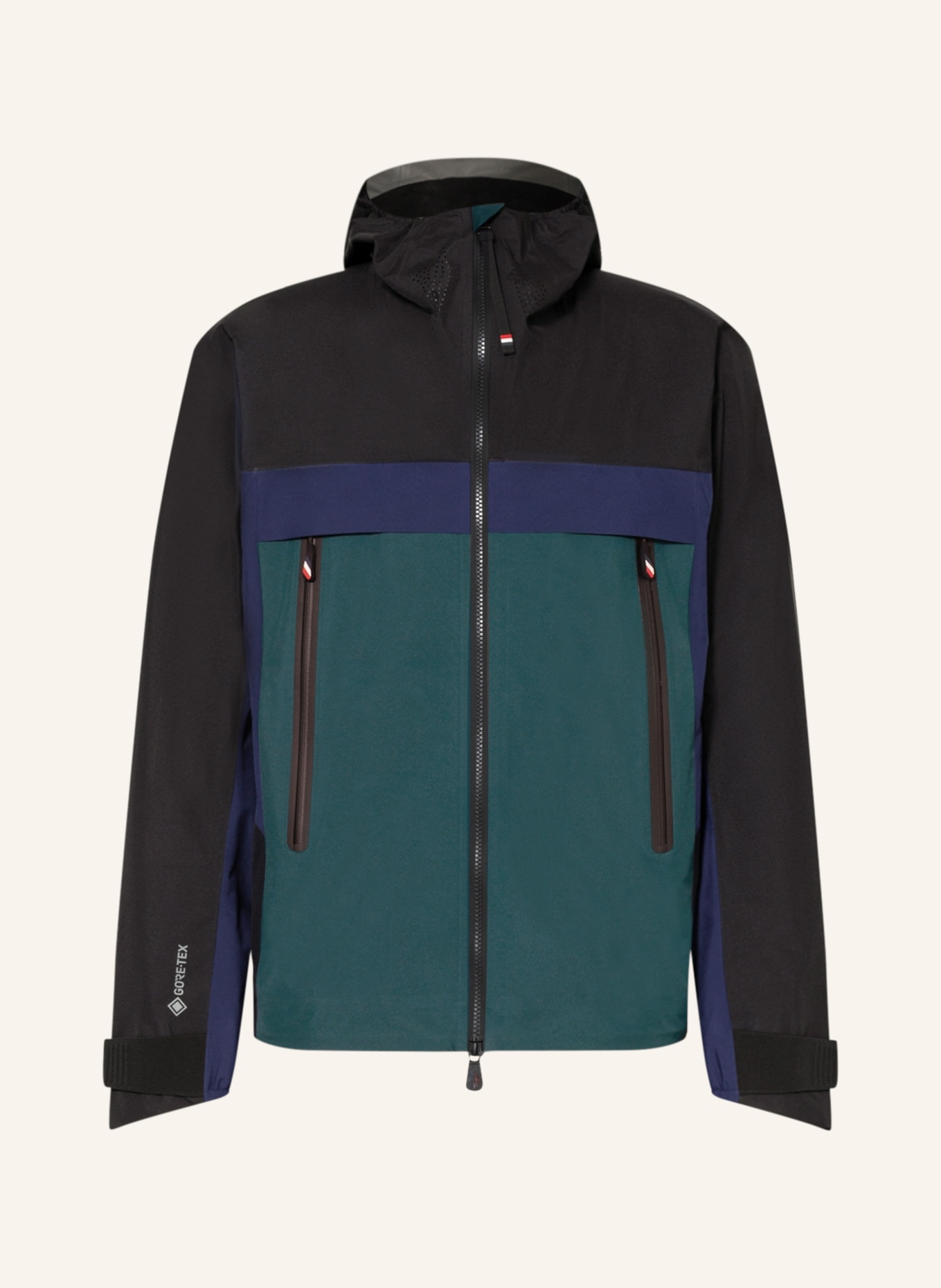 MONCLER GRENOBLE Rain jacket VILLAIR , Color: DARK GRAY/ DARK BLUE/ DARK GREEN (Image 1)