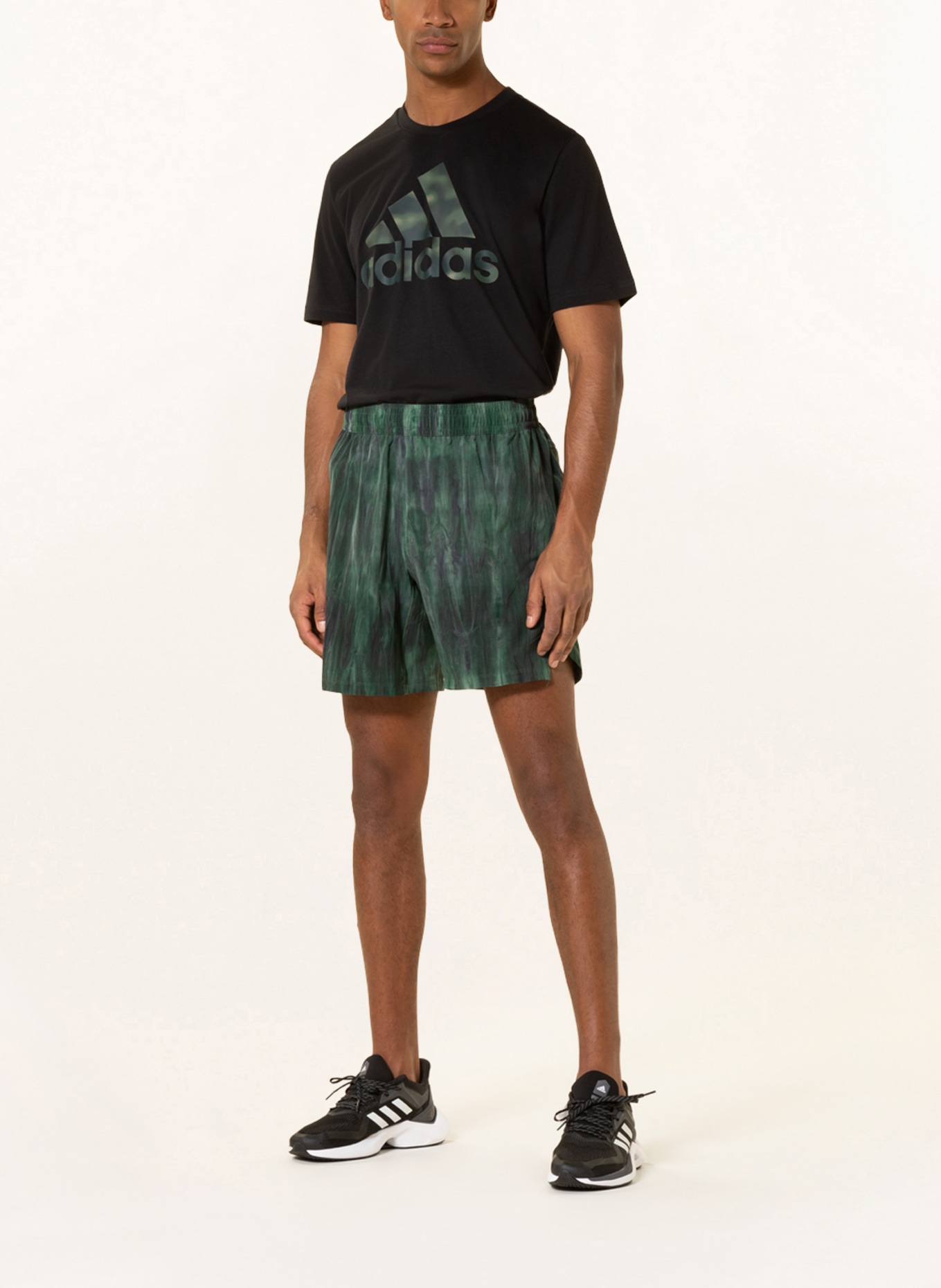 adidas Training shorts WORKOUT SPRAY DYE, Color: DARK GREEN/ GREEN (Image 2)