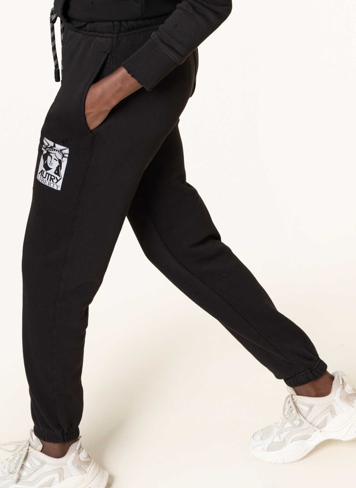 AUTRY Sweatpants, Color: BLACK/ SILVER (Image 5)