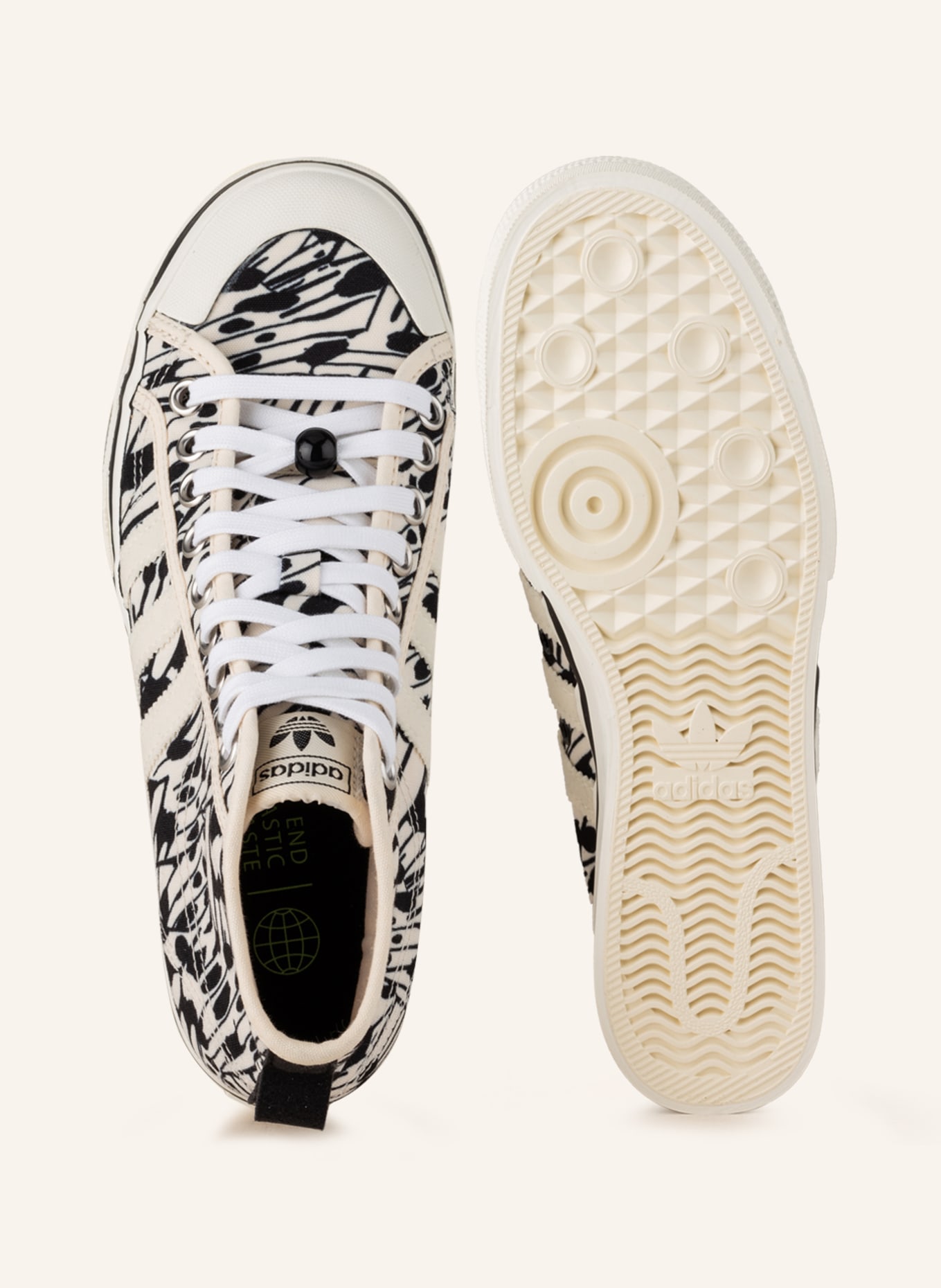 adidas Originals Wysokie sneakersy NIZZA, Kolor: ECRU/ CZARNY (Obrazek 5)