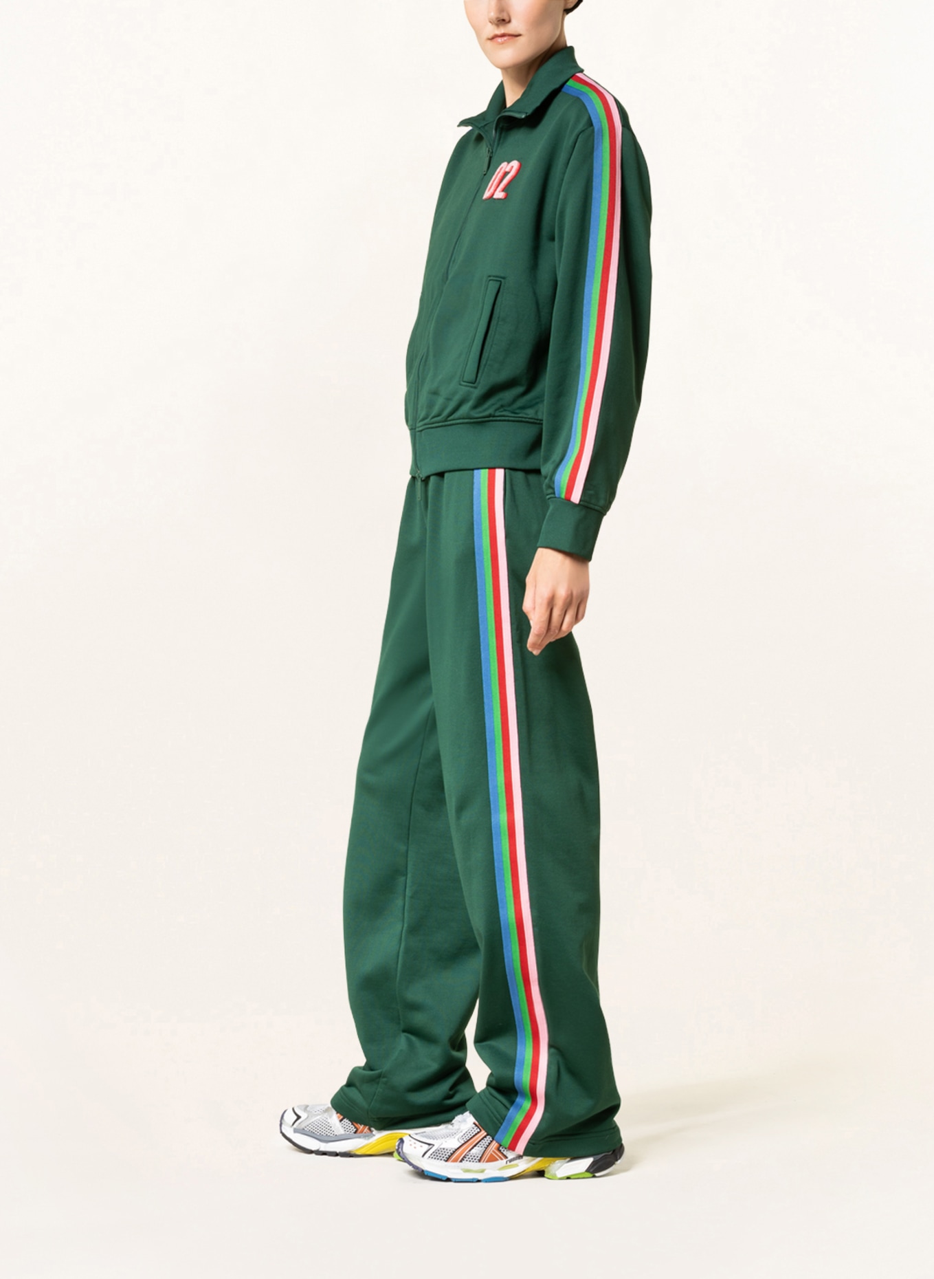 DSQUARED2 Sweatpants with tuxedo stripe, Color: DARK GREEN (Image 4)