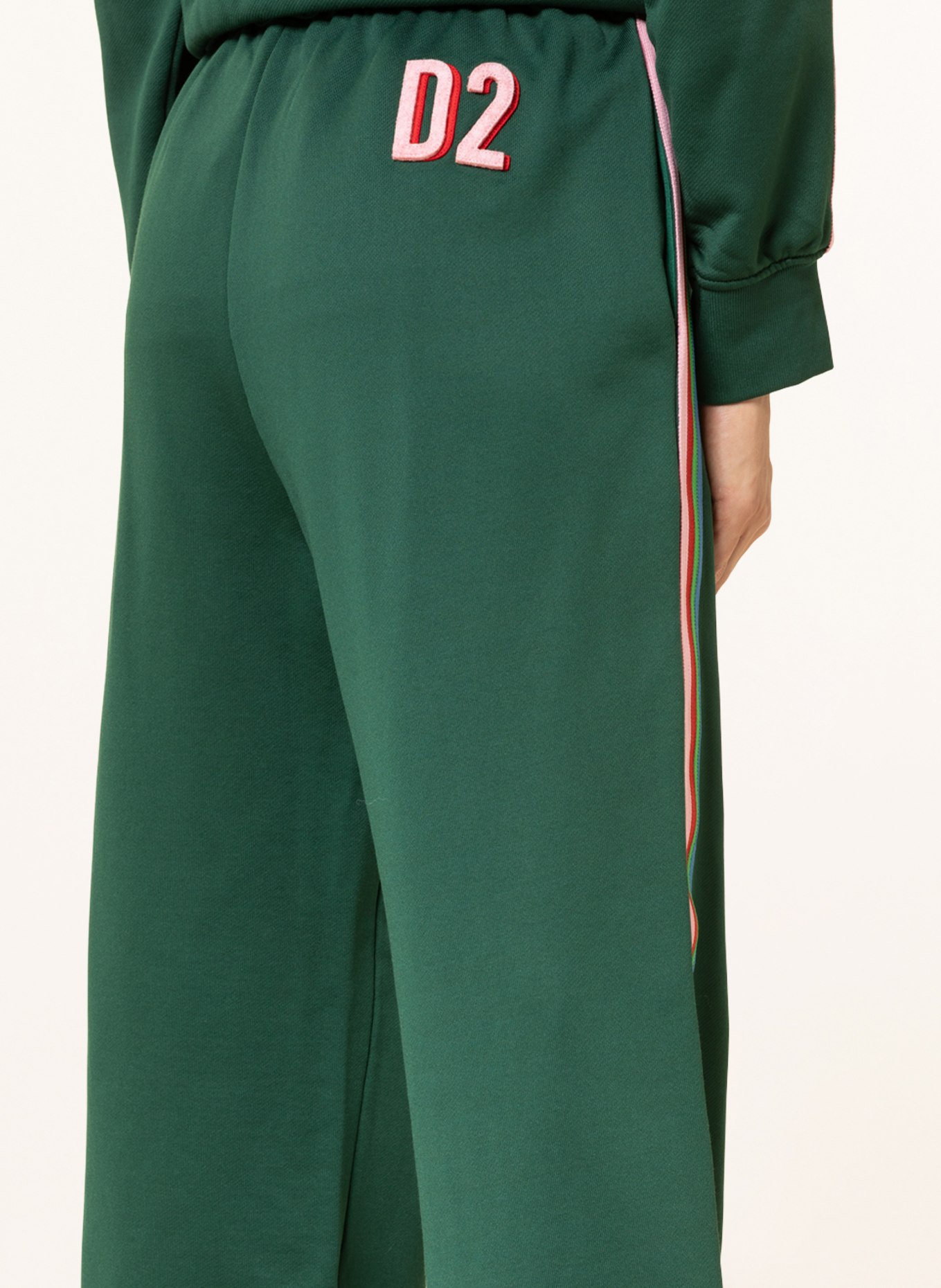 DSQUARED2 Spodnie dresowe z lampasami, Kolor: CIEMNOZIELONY (Obrazek 5)