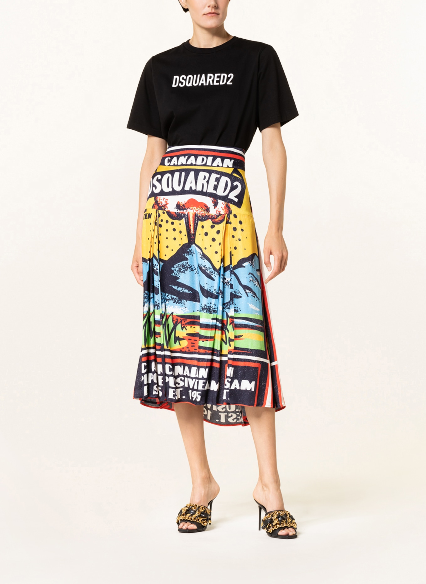 DSQUARED2 Skirt , Color: DARK YELLOW/ DARK BLUE/ RED (Image 2)