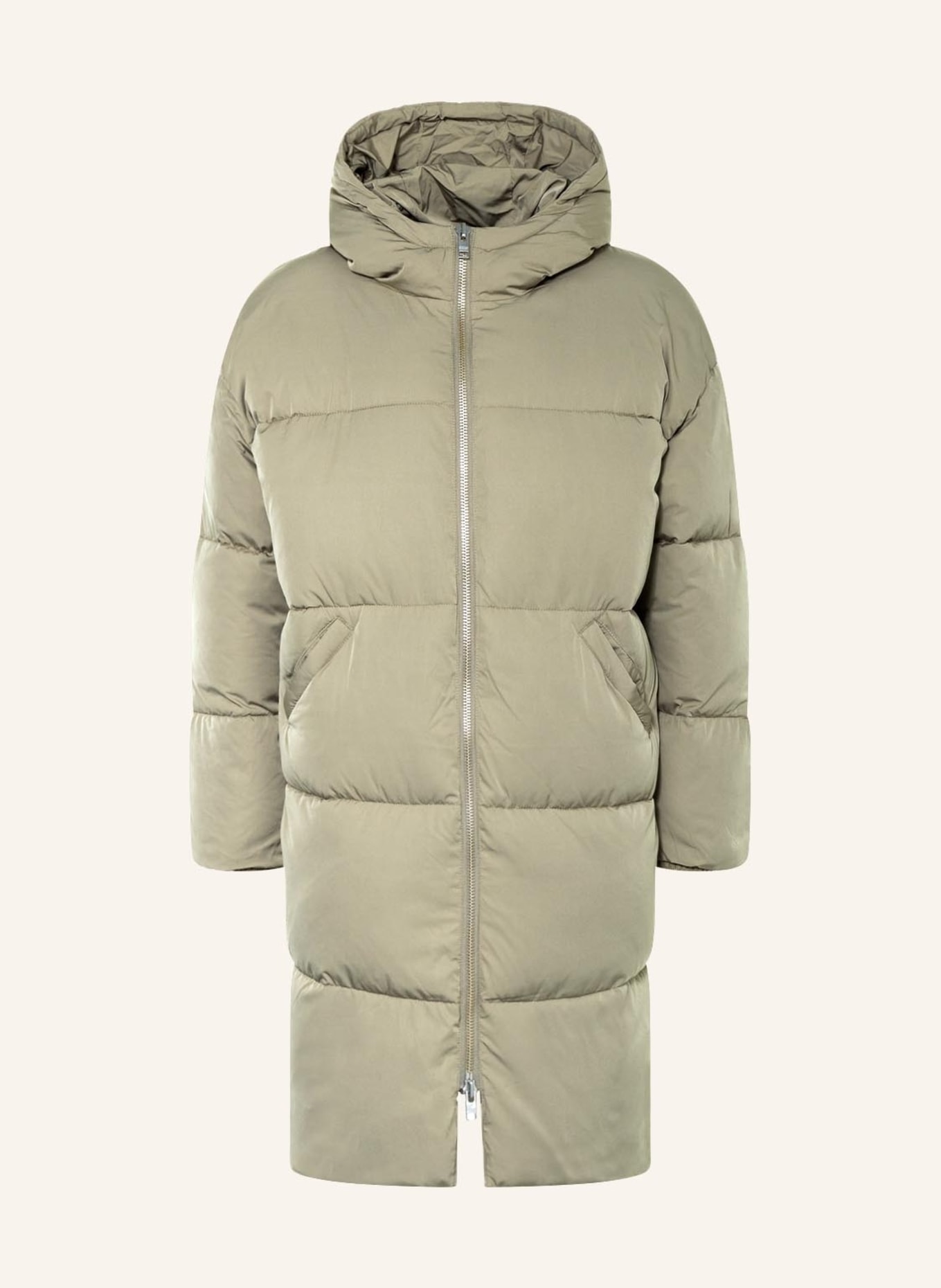 EMBASSY OF BRICKS AND LOGS Oversized quilted coat ELPHIN, Color: LIGHT GREEN (Image 1)