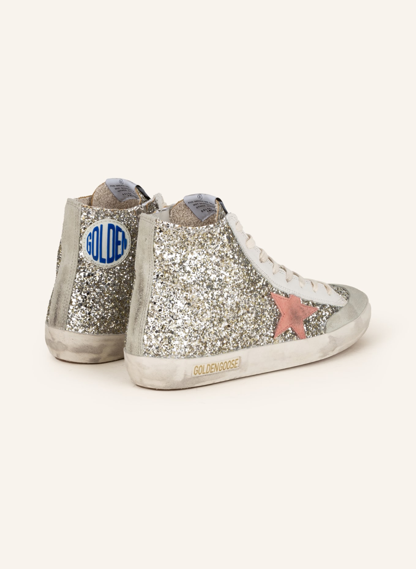 GOLDEN GOOSE High-top sneakers FRANCY PENSTAR, Color: WHITE GOLD/ WHITE/ ROSE (Image 2)
