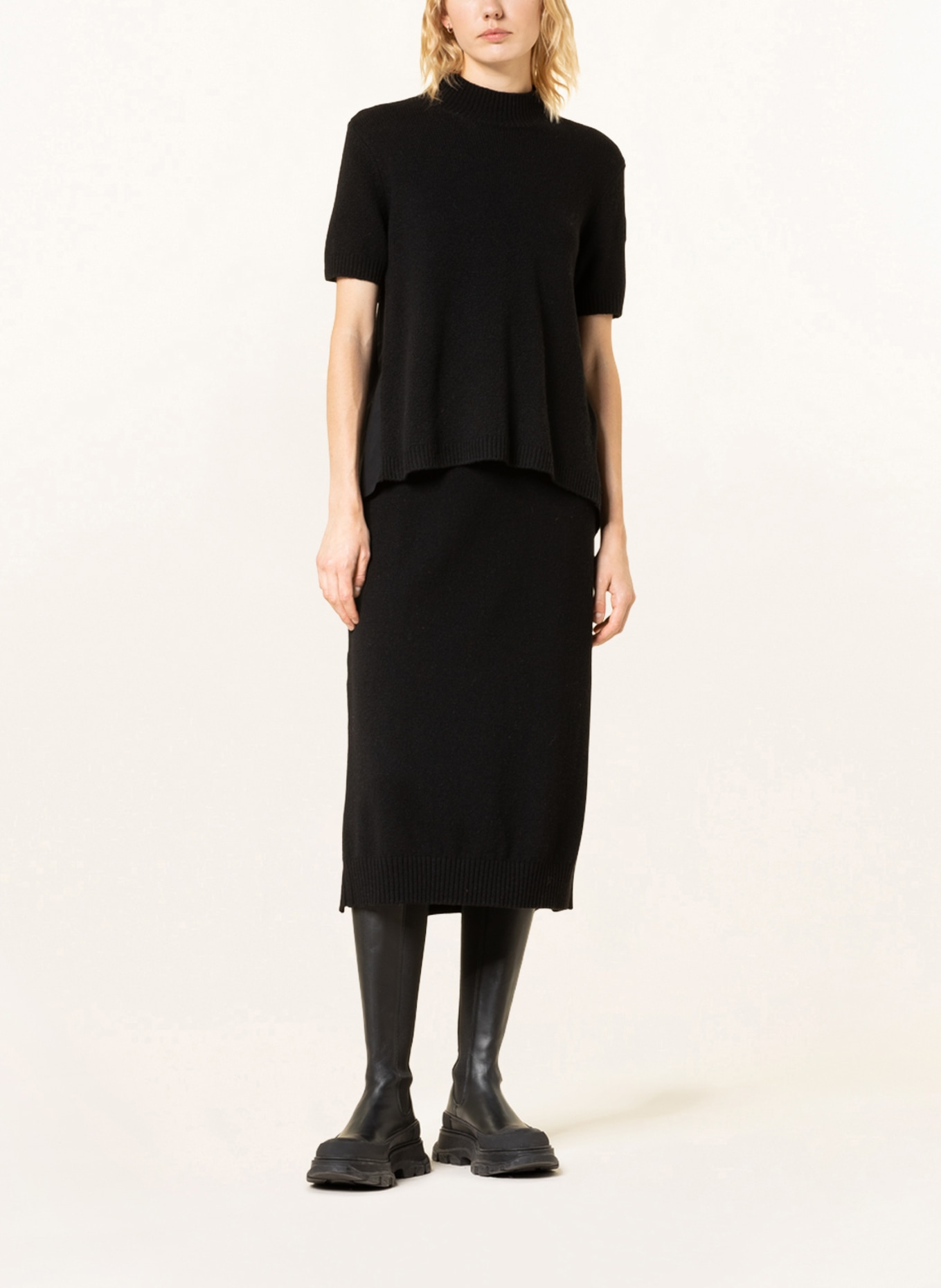 MONCLER Knit skirt in cashmere , Color: BLACK (Image 2)