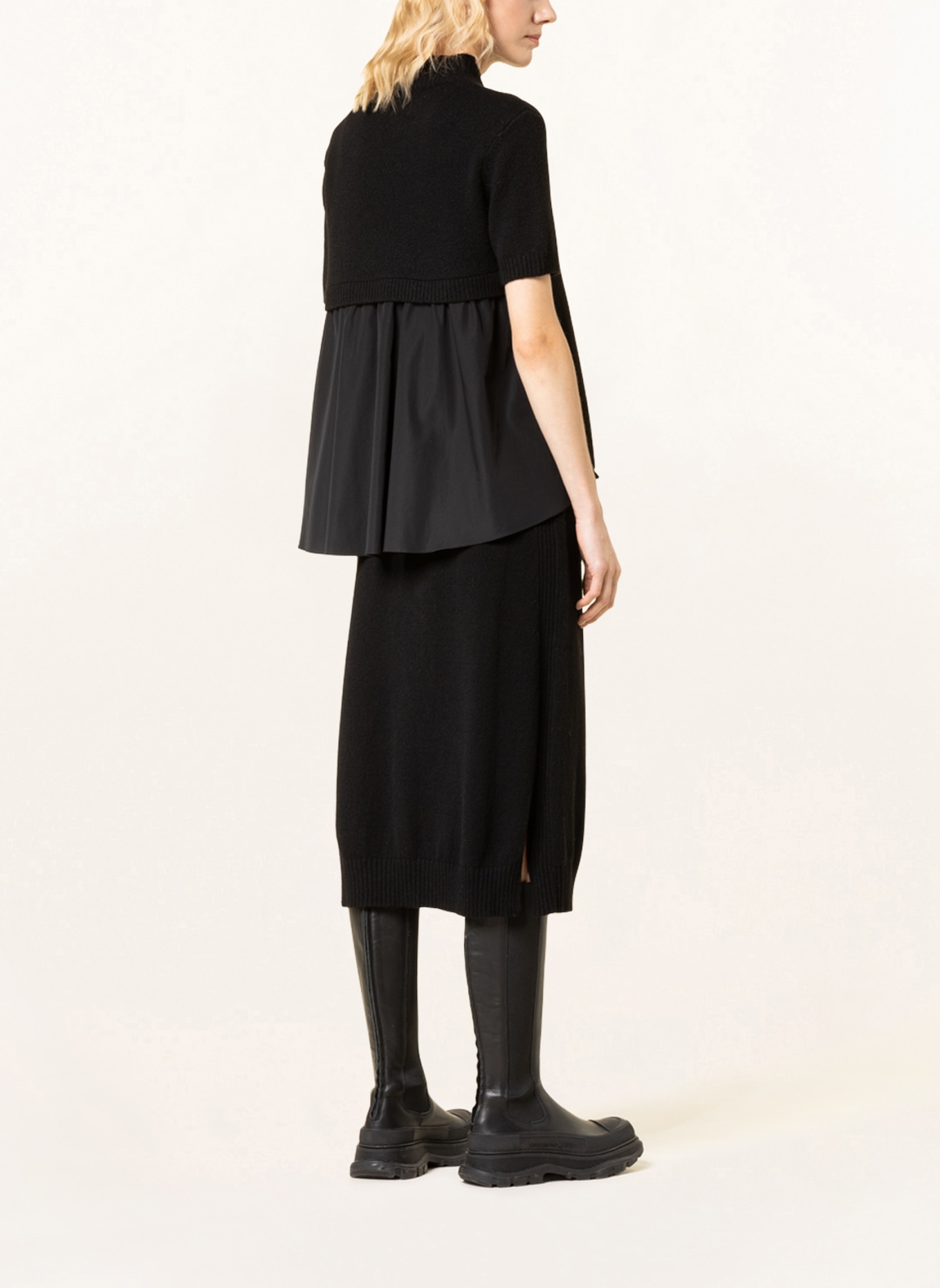 MONCLER Knit skirt in cashmere , Color: BLACK (Image 3)