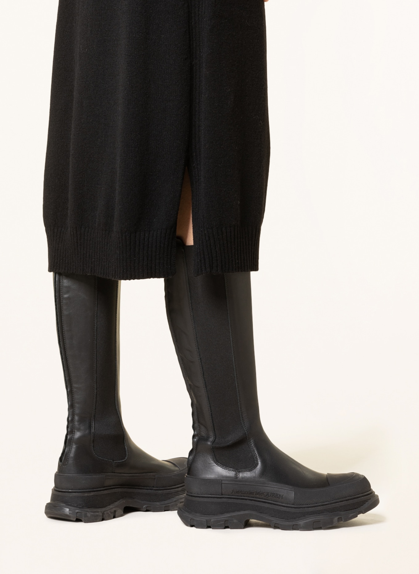 MONCLER Knit skirt in cashmere , Color: BLACK (Image 4)
