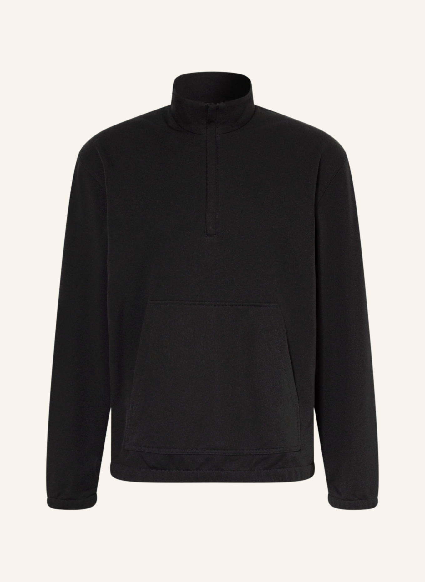 Theory Half-zip sweater in sweatshirt fabric, Color: BLACK (Image 1)