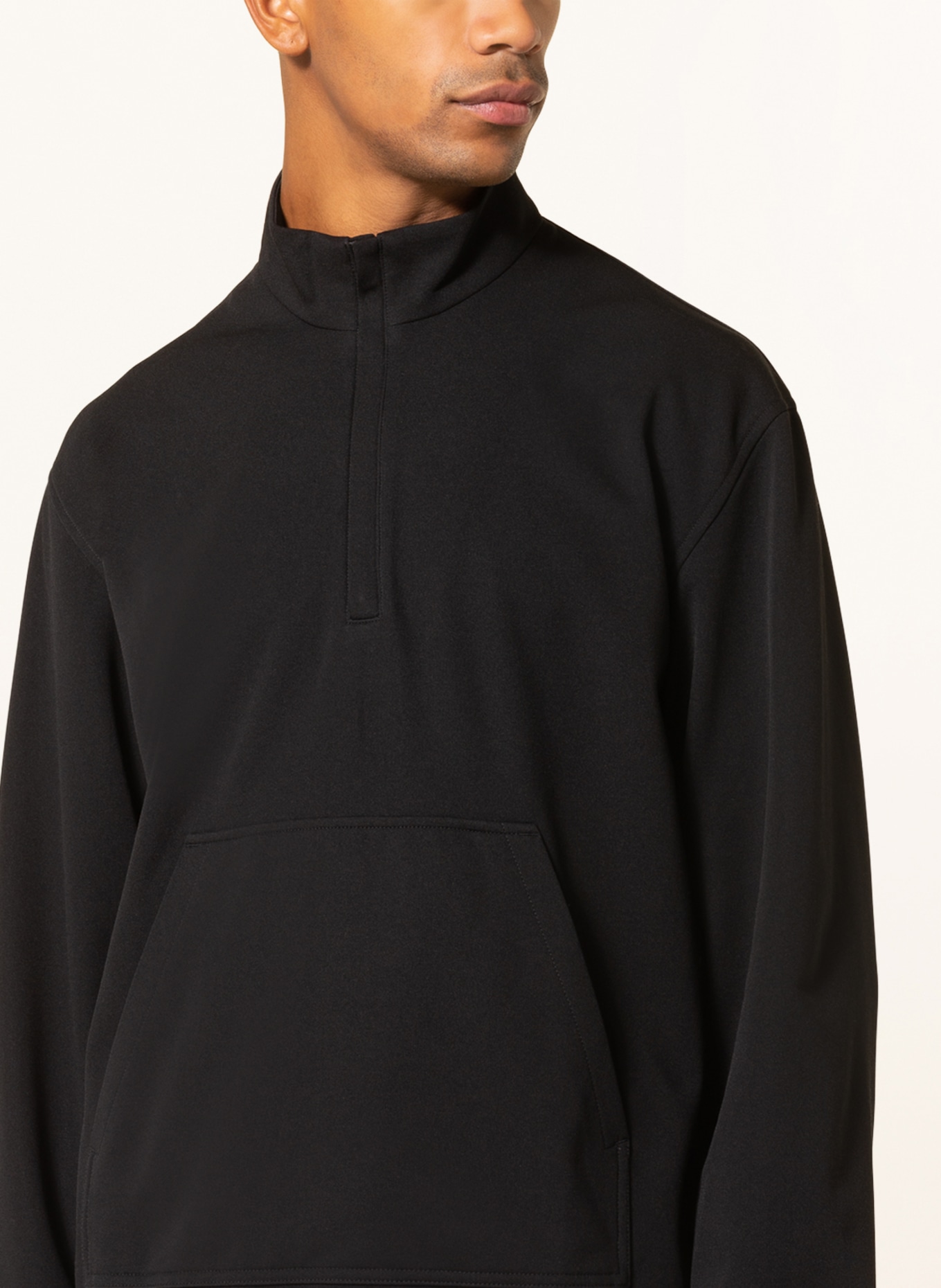 Theory Half-zip sweater in sweatshirt fabric, Color: BLACK (Image 4)