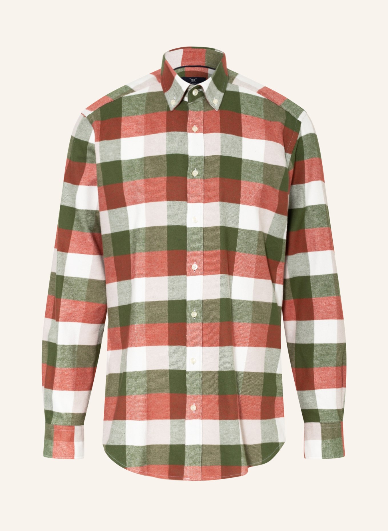 STROKESMAN'S Flanellhemd Modern Fit , Farbe: DUNKELORANGE/ GRÜN/ WEISS (Bild 1)