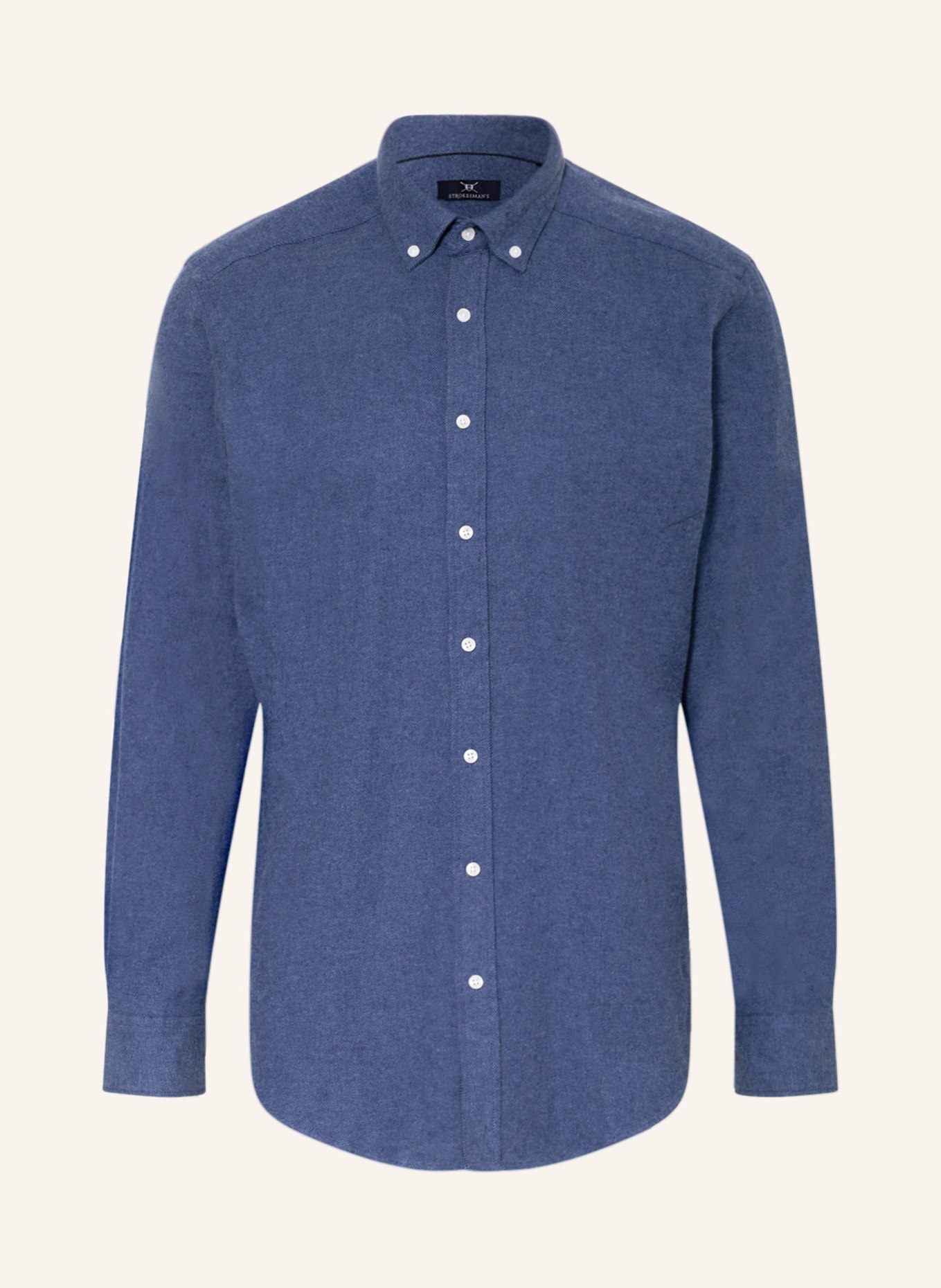 STROKESMAN'S Flannel shirt modern fit , Color: BLUE (Image 1)